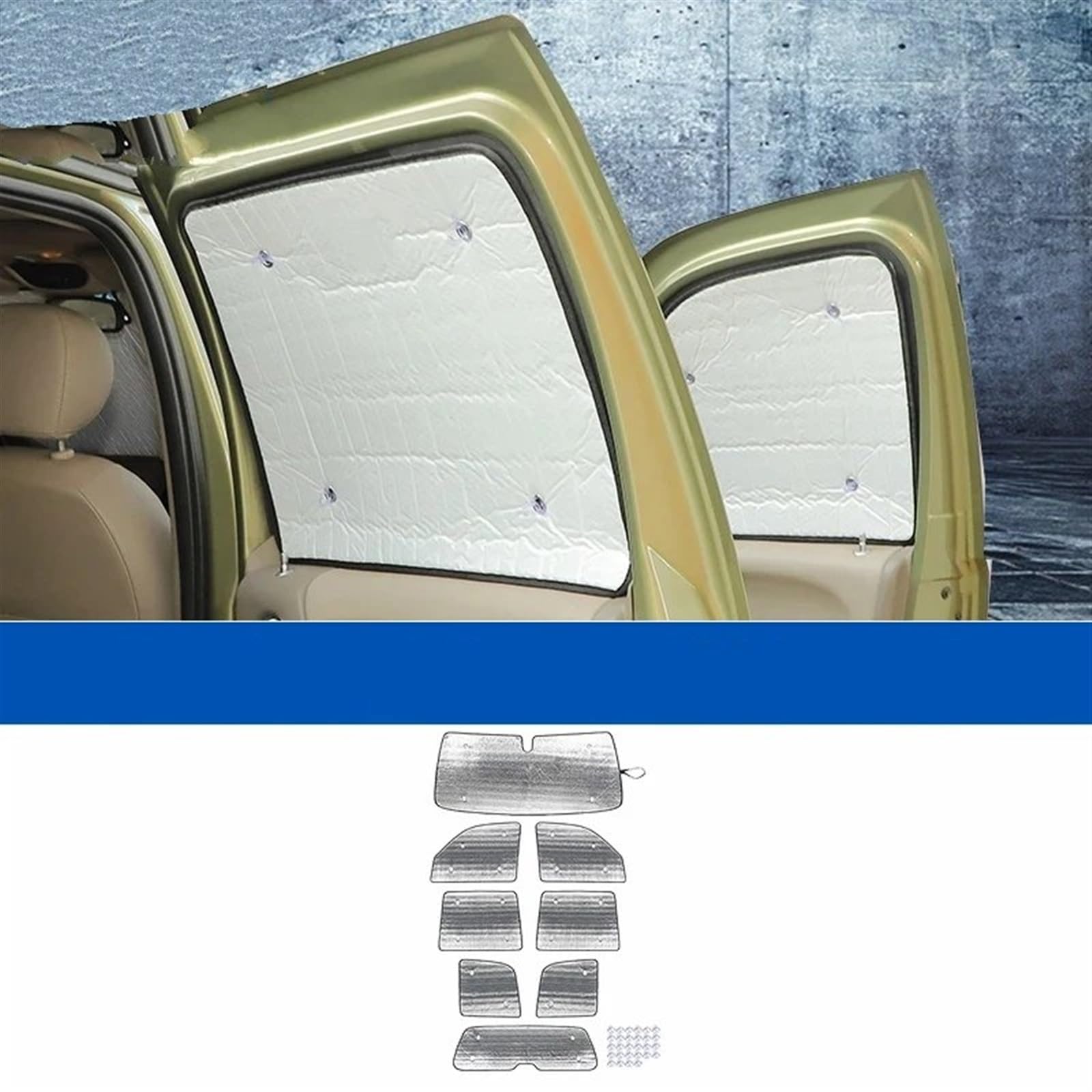 Parasol de Coche para Jeep para Libertad 1999-2007 Cortina De Coche Cubierta Anti-UV para Visera Cubierta Parasol para Ventana De Parabrisas Delantero Y Trasero Parasol Ventanilla Coche