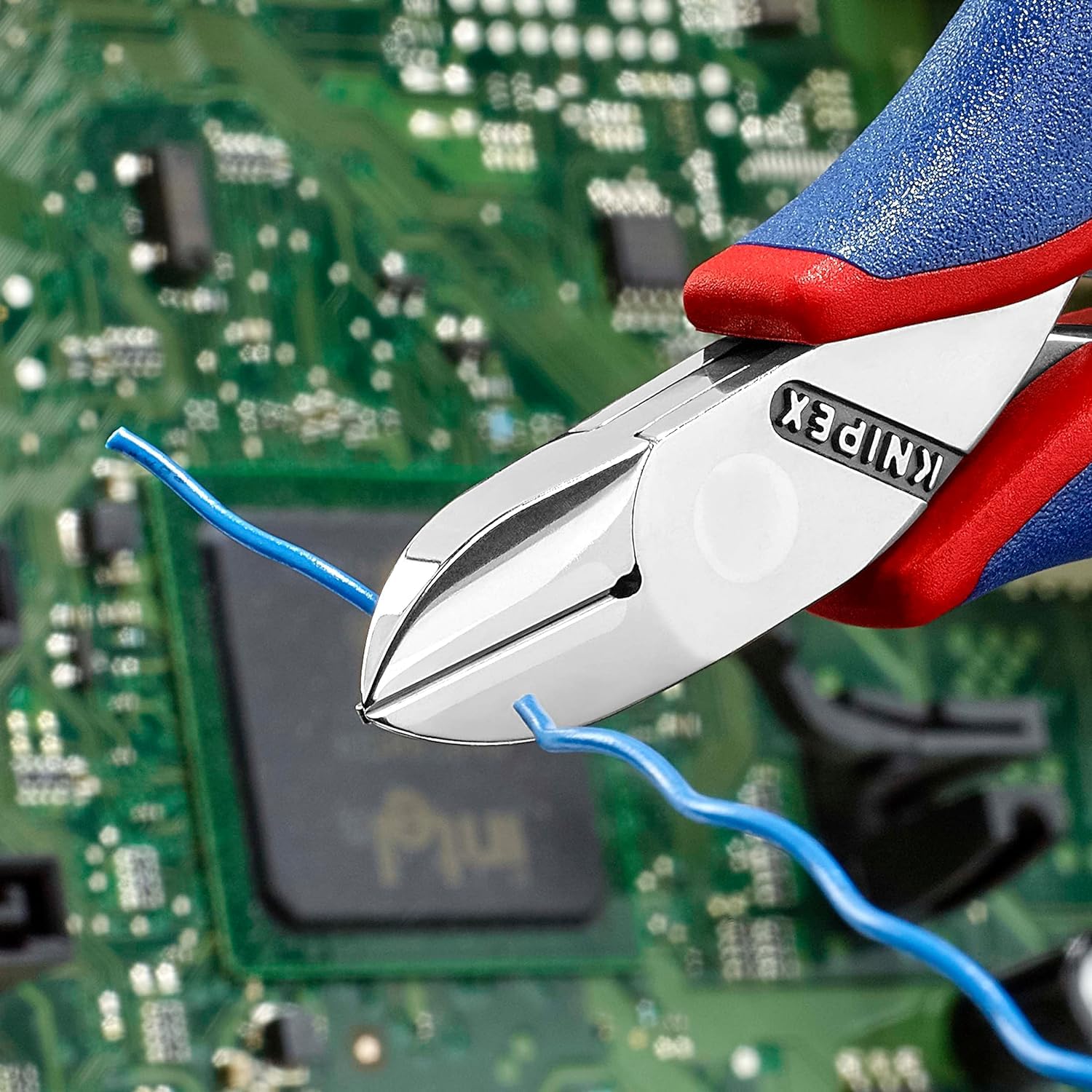 KNIPEX Szczypce tnące boczne dla elektroników ze złączem wsuwkowym z osłonkami wielokomponentowymi 115 mm, 77 12 115