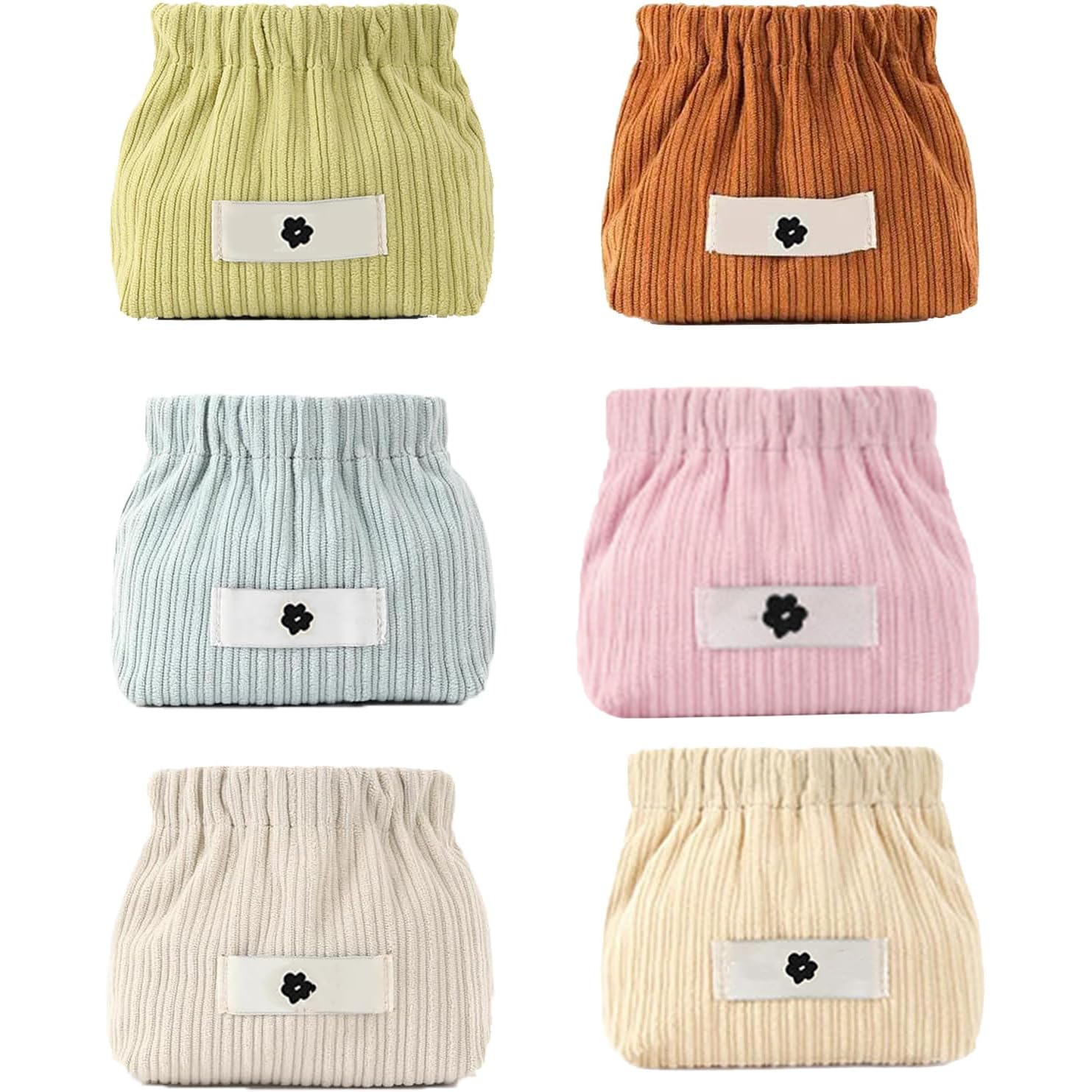 honitty Corduroy Elastic Storage Bag, Portable Popper Organizer, Mini Makeup Bag,Ladies Lipstick Pouch, Large Capacity Wallet, Jewelry Small Objects