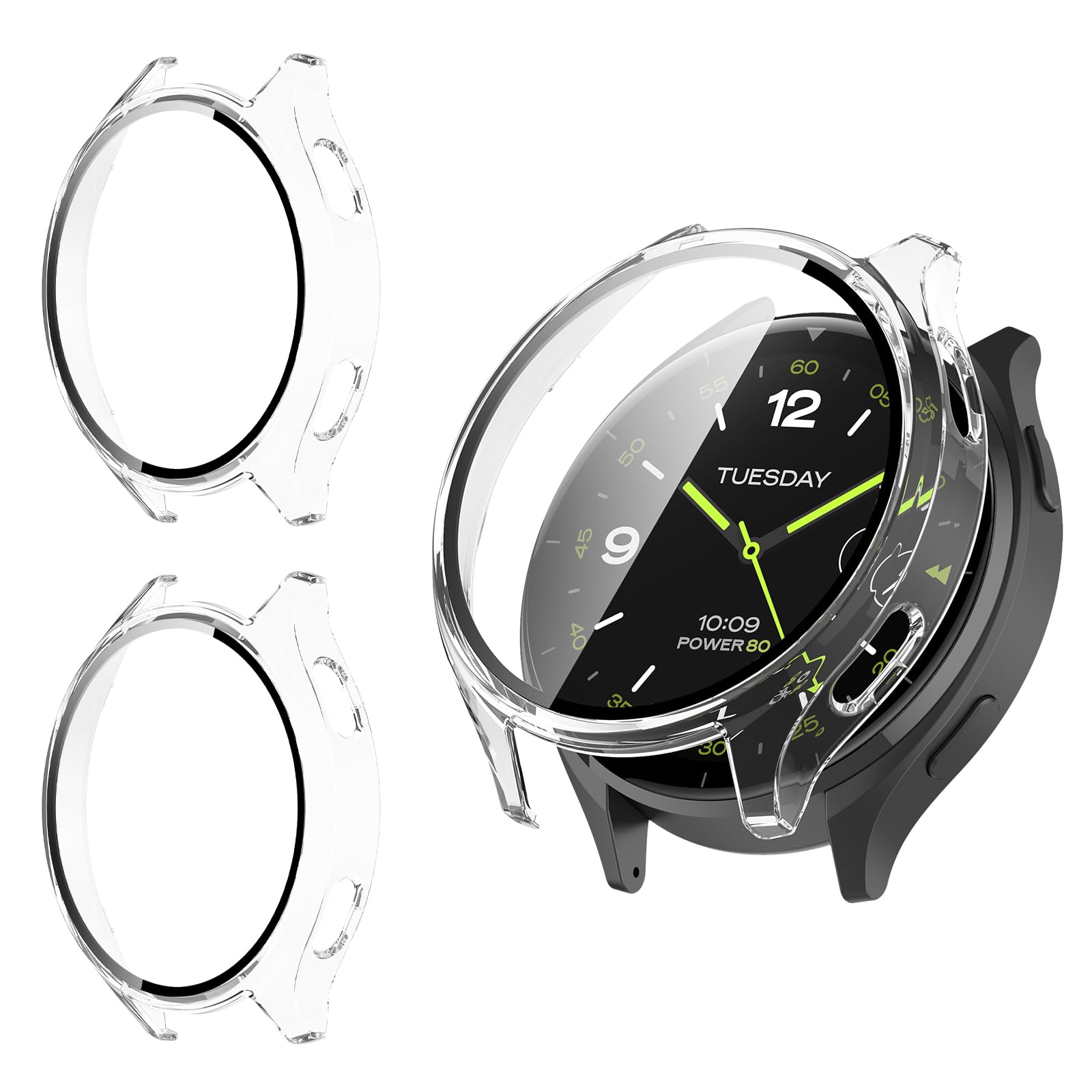 FTRONGRT Cover per Xiaomi Smart Band 8, PC + Pellicola Temperata Schermo, Protezione All-Inclusive, Resistente Agli Urti, Custodia pe Xiaomi Smart Band 8 Smartwatch.Trasparente