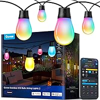 Govee Catena Luminosa Esterno, 15M Lampadine LED RGBIC Bianco Caldo