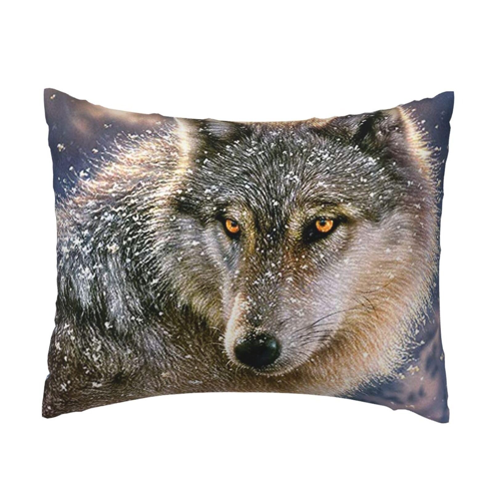 WSHFFILO trendy wolf printed Pillow Case 20x26in Decorative pillowcase Throw Pillow Cover