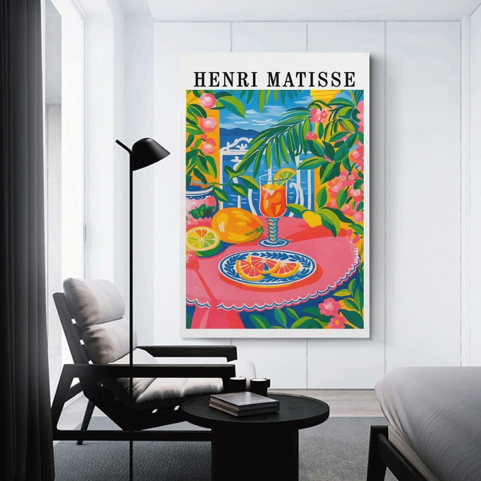 Junmoney Canvas Wall Picture Henri Matisse Still Life with Fruit, 08x12inch(20x30cm), for Office, Study Or Home Workspace, Canvas Wall Decor for Creative Rooms