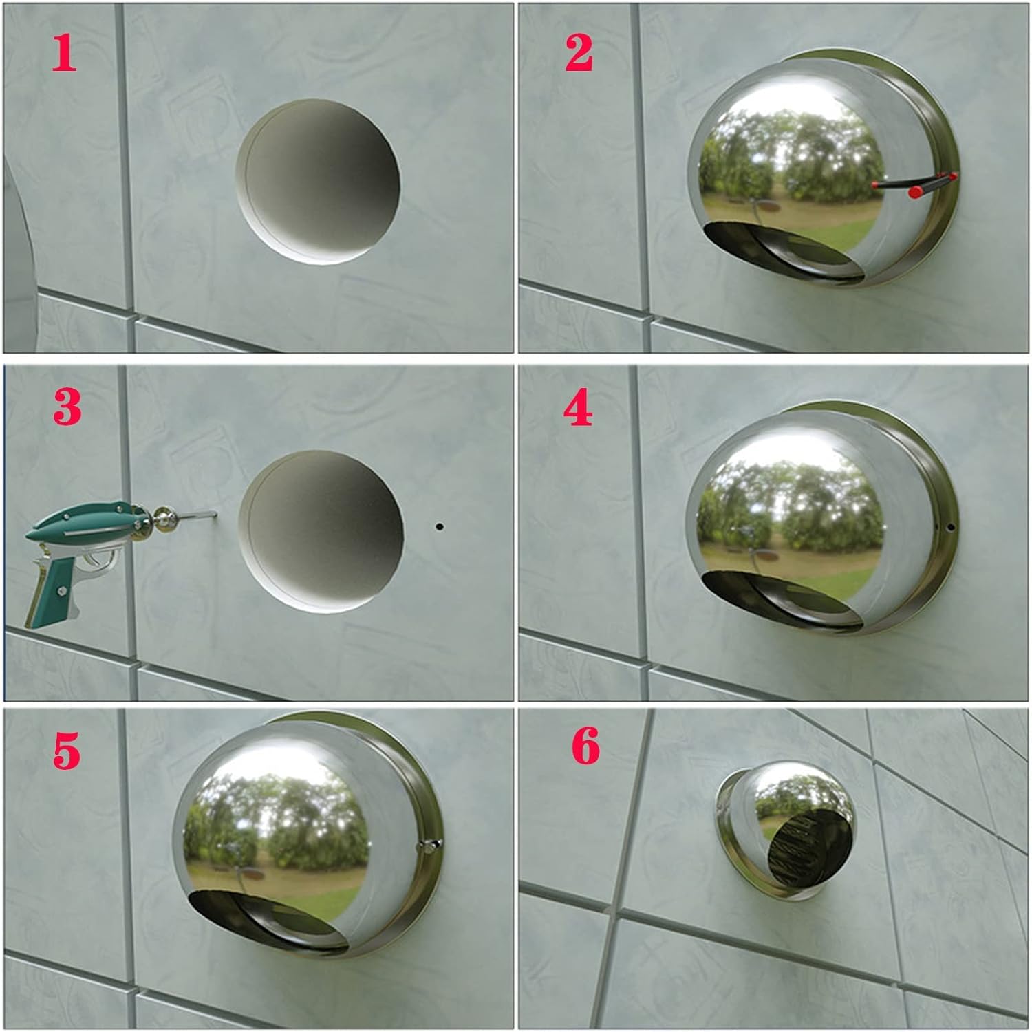 Smooth Exhaust Grille Wall Air Soffit Vents Easy to Install, with Screen Mesh Dryer Vent Cap, Stainless Steel Air Outlet Vents Round Louver Grille Cover, Durable Wall Vent Outlet(250mm/9.8in)