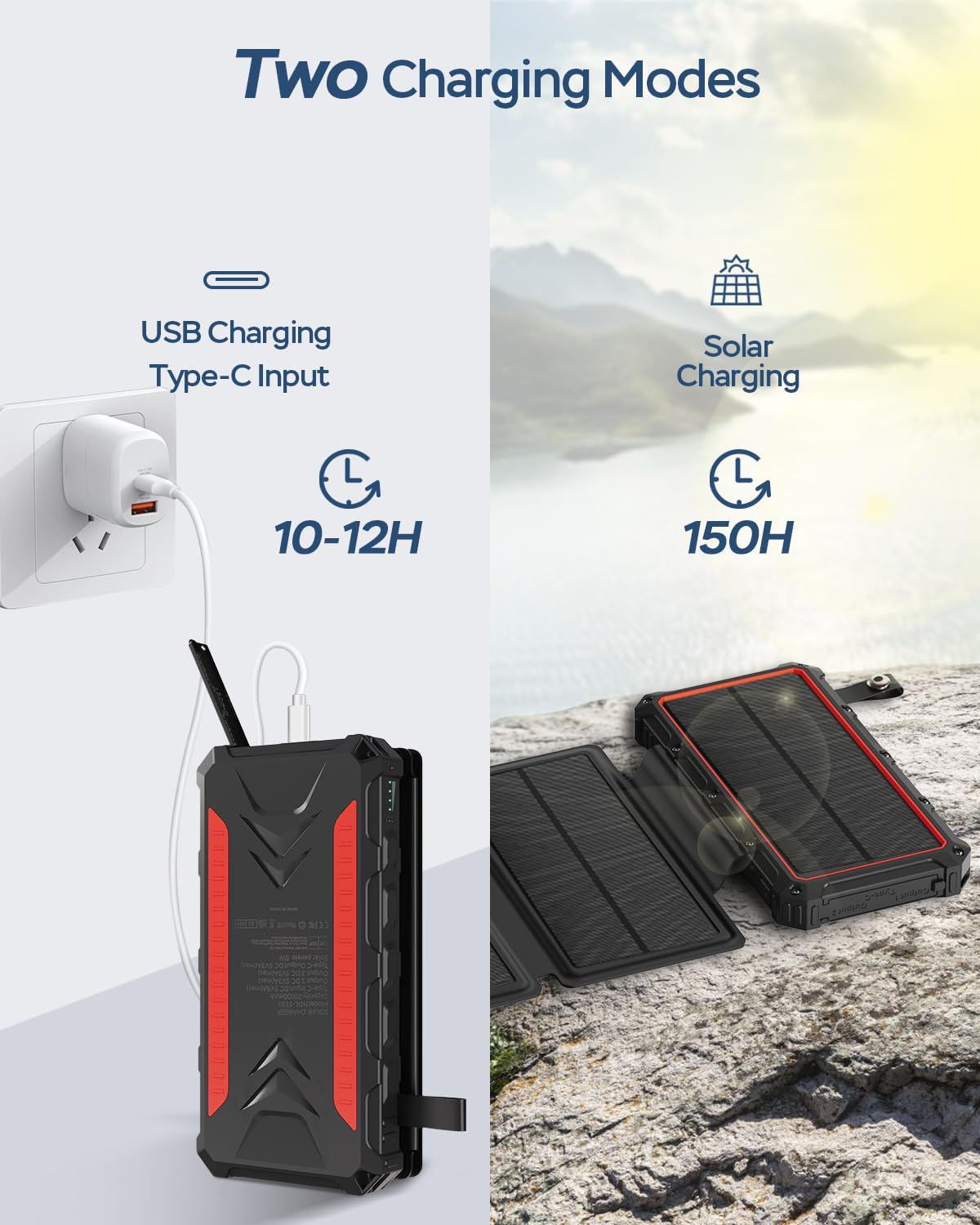Batterie Externe Solaire 20000MAH sur