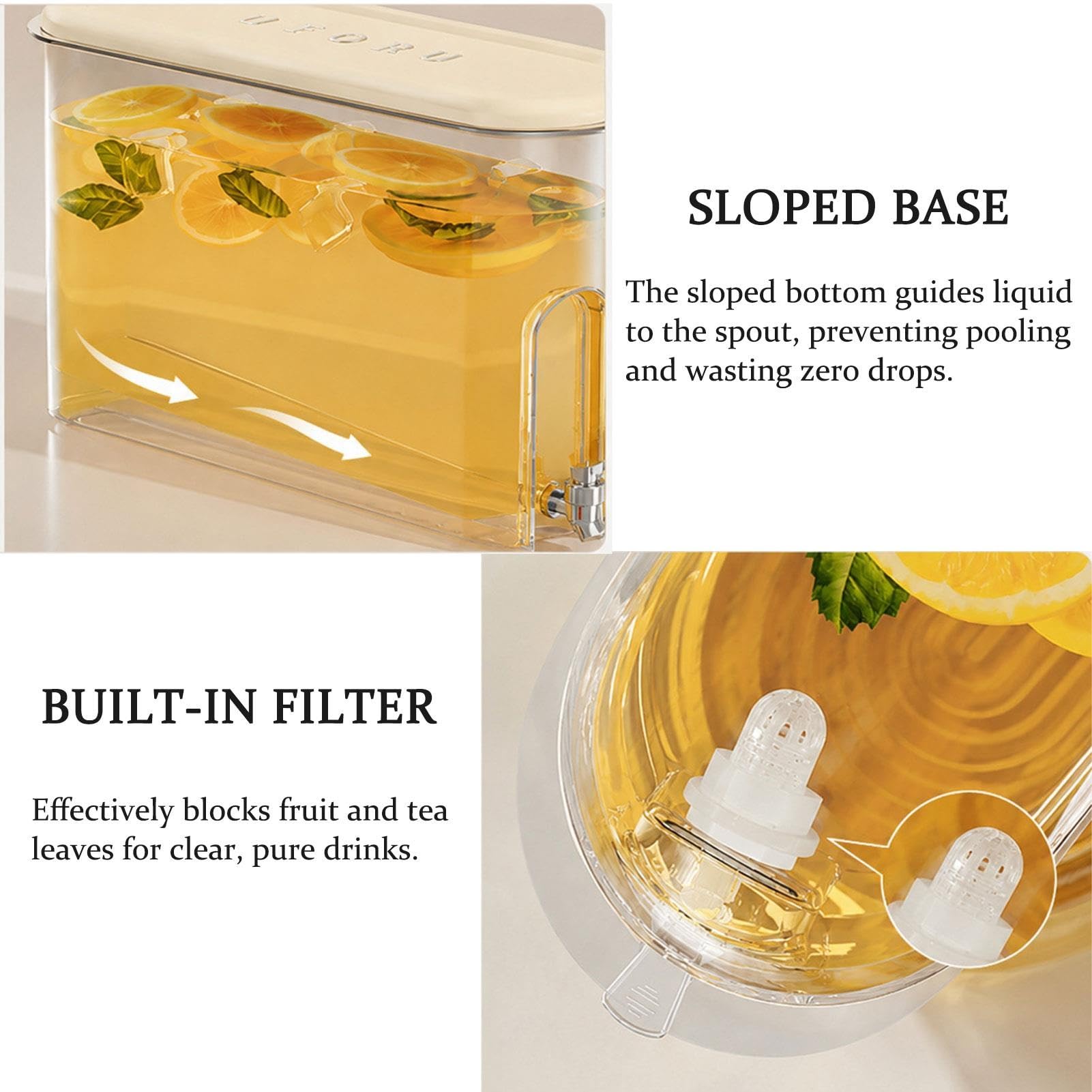 Jarra Hermética Transparente Dispensador Bebidas 4L Grifo Jugo Refrigerador