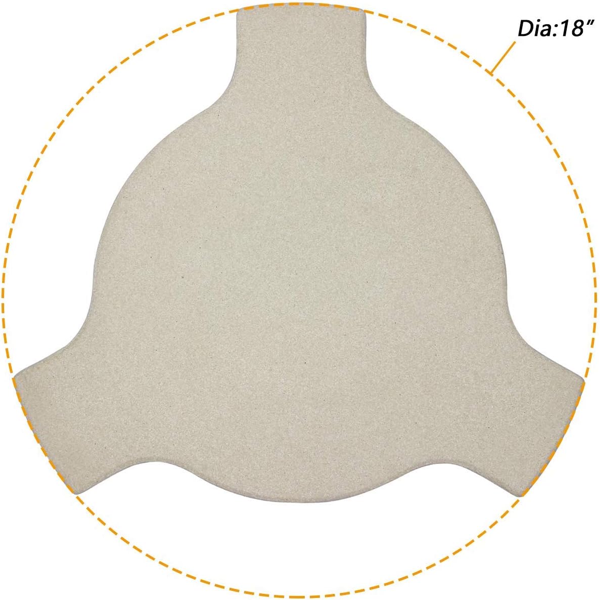 Heat Deflector, Plate Setter, Smoking Stone, Pizza Stone for 18" Large Big Green Egg Grill, 18" Kamado Grill, Chargriller 18" Akorn Kamado