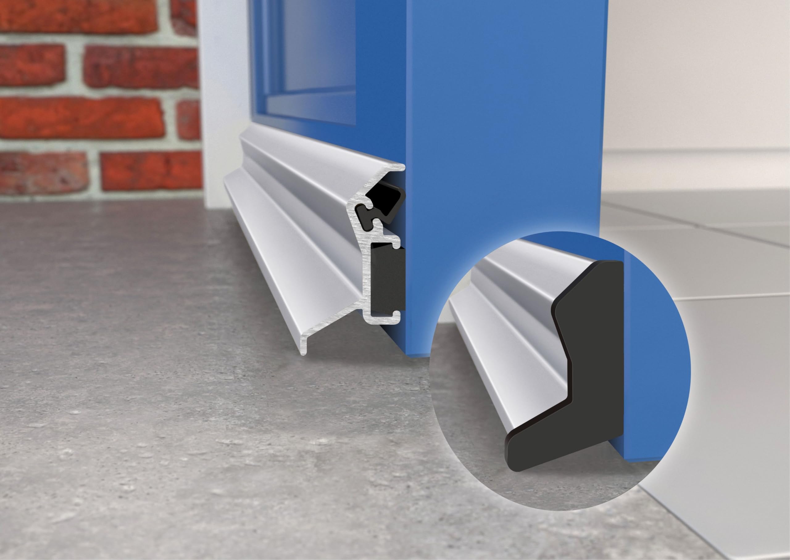 Aluminium Door Rain Deflector 914mm β Concealed Fix Weather Drip Bar for uPVC, Composite & Timber Doors β External Water Guard with End Caps (Mill)