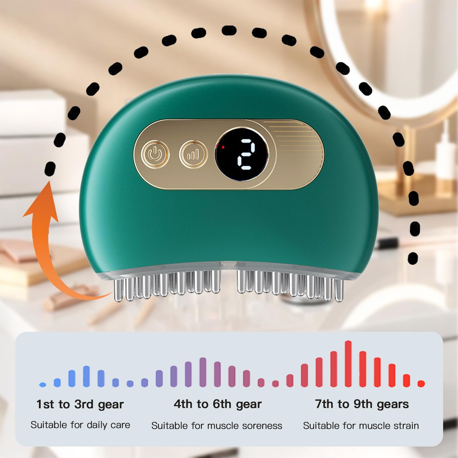 Kiefer Massagegerät mit Wärme, Vibration und EMS, Tragbares 3-in-1 Kieferentspannungsgerät, 9 Intensitätsstufen, zur Linderung von Kiefer/Nacken/Kopfschmerzen und Spannungszuständen