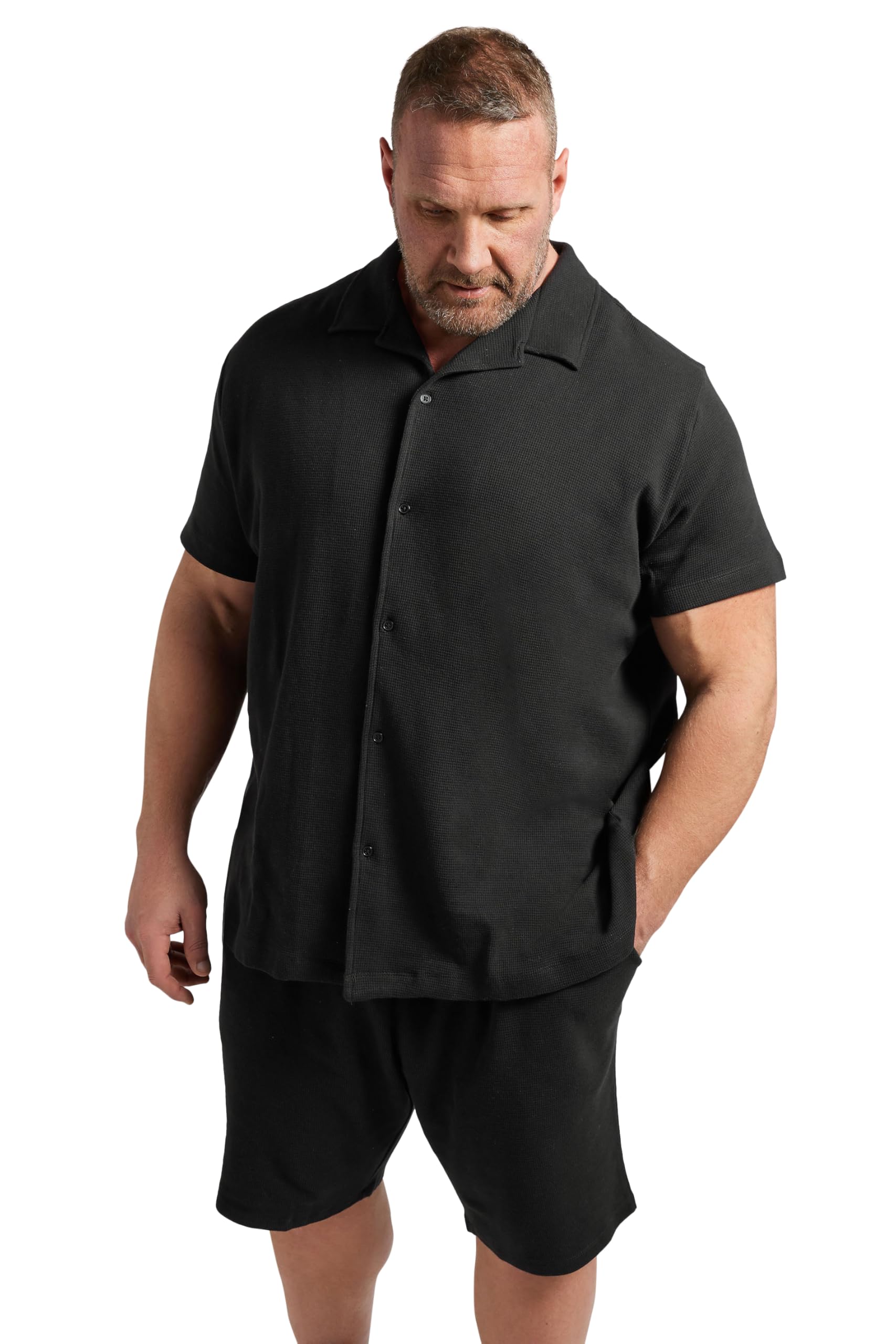 BadRhino Big & Tall Textured Jersey Shorts - Men's - Plus Size Curve Black