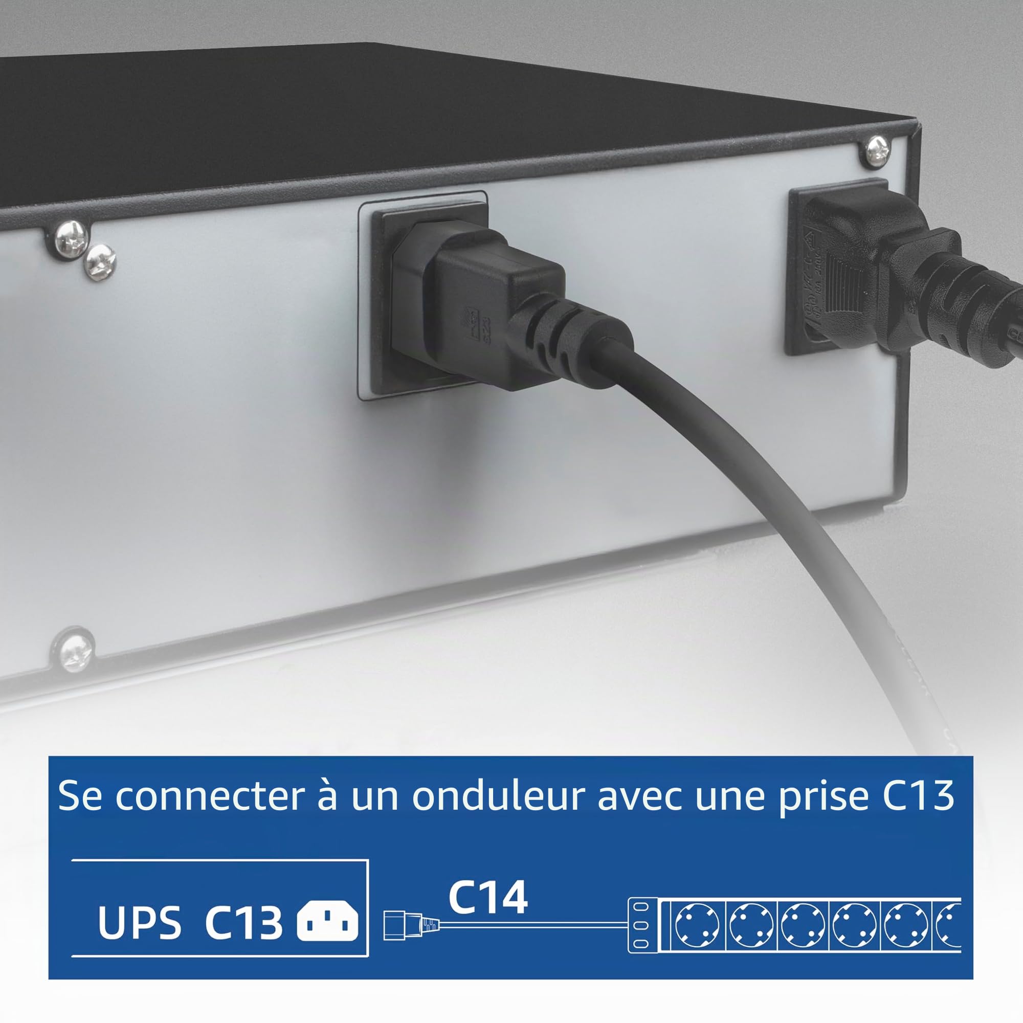 ACT Bloc multiprise 19" C14 IEC60320, 8 Prises, 10 A/2500 W, pour Armoire Serveur 19", PDU, Montage Mural, câble de 3 m, PD3004