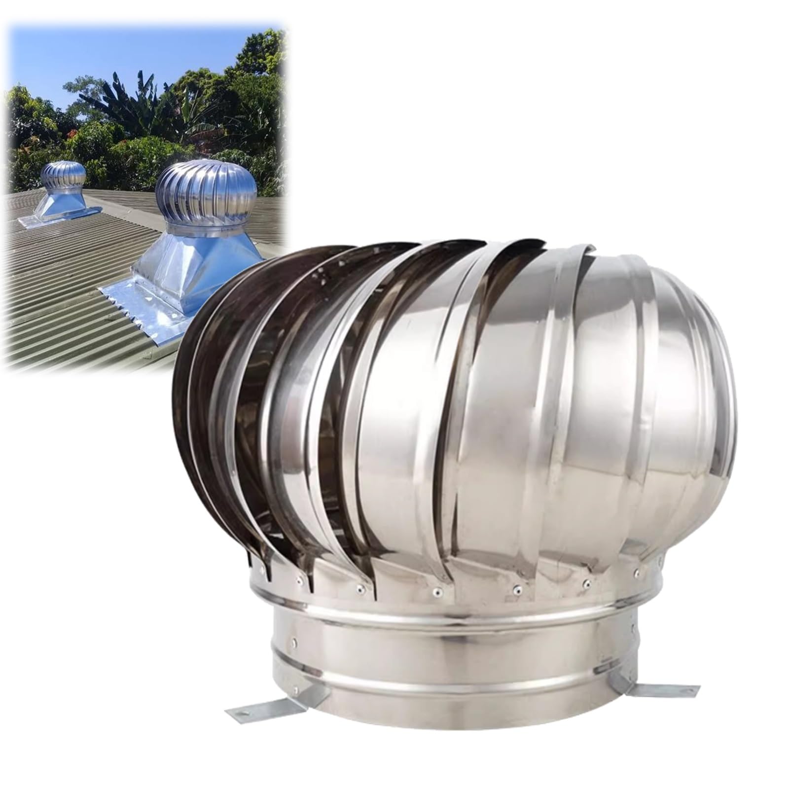 Chapeau de cheminée inox 304 premium de 14 pouces pour ventilation extérieure
