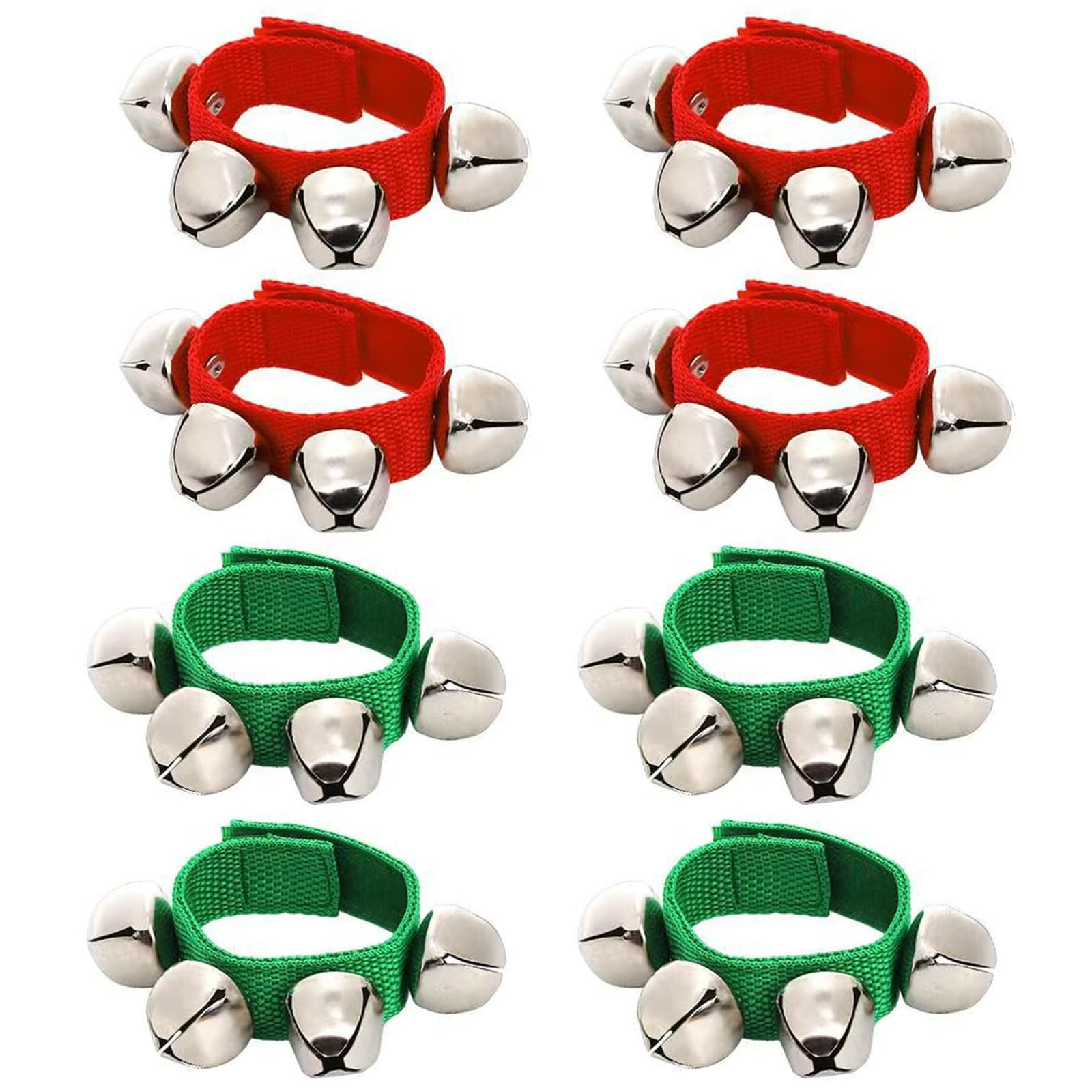 8Pcs Multicolor Wrist Band Wrist Bells Ankle Bells Musical Rhythm Foot Ankle Bells Rattles Instrument For Kids