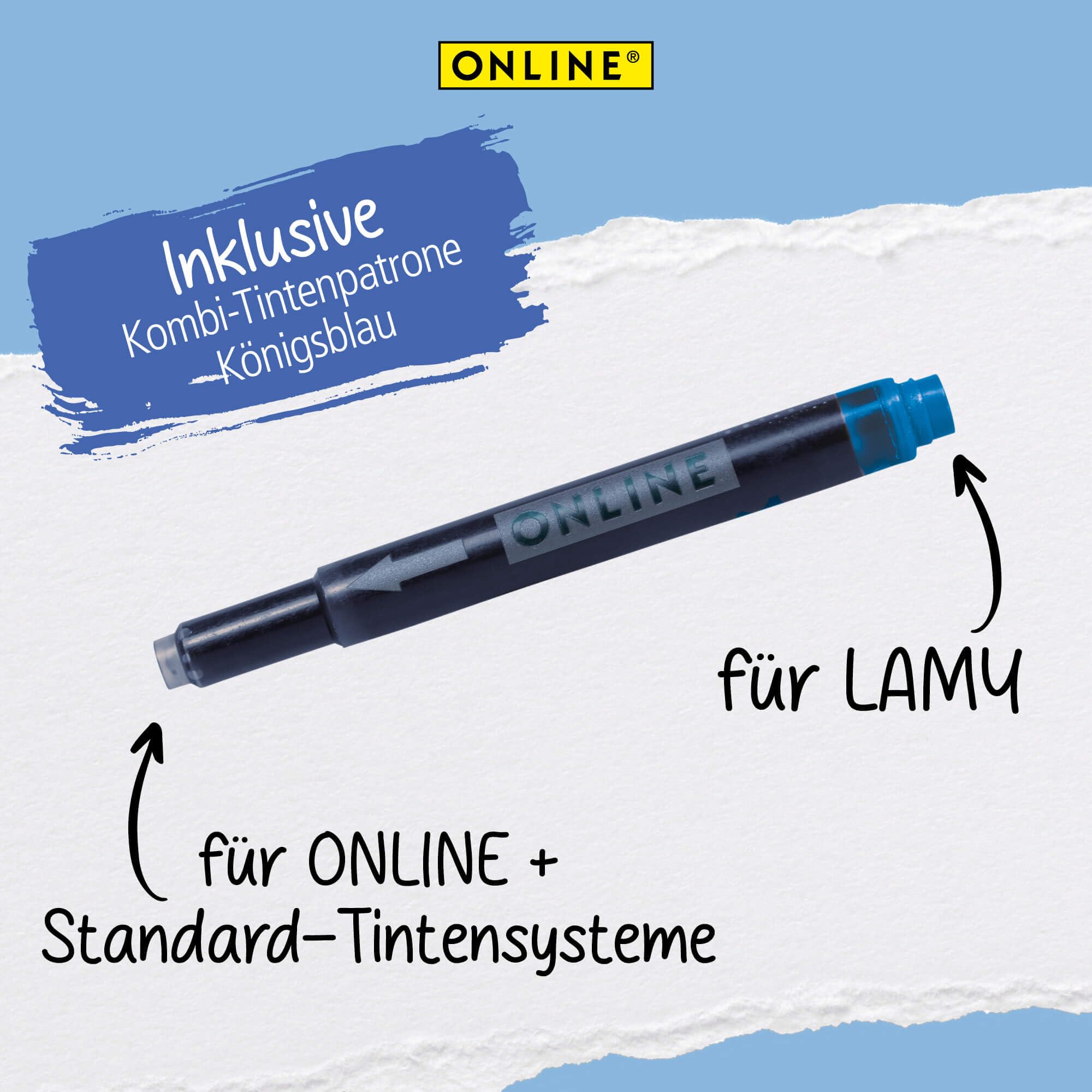 Maped Füllfederhalter Mit Patronentinte – Blau, Ergonomischer Dreiecksgriff, Für Schüler & Schönes Schreiben