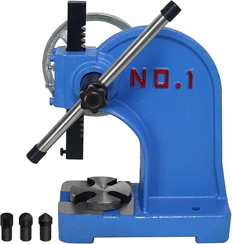 Prensa de eje de 1 tonelada, prensa de eje de palanca de trinquete con volante, máquina de prensa manual de escritorio de 5.5 pulgadas de altura
