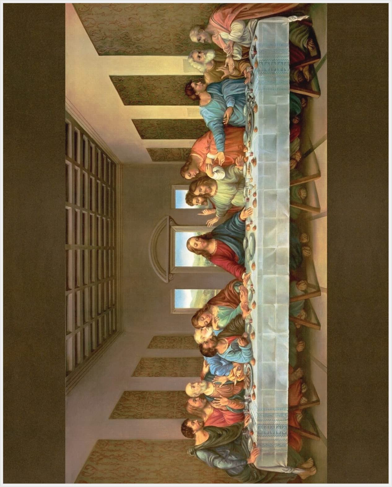 35" Digital Fabric Panel David Textiles Religious Last Supper Scene for quilting, crafting, and fashion by Alina Natetkova