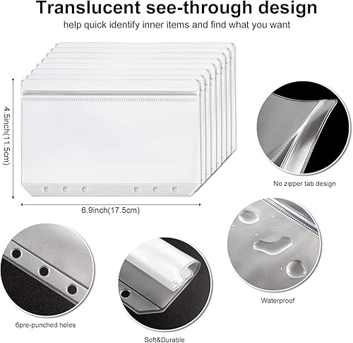 Miniatura 5 de Ecovision - Carpeta de presupuesto A6 con sobres de efectivo con cremallera organizador de dinero para efectivo sobres de efectivo para presupuestos