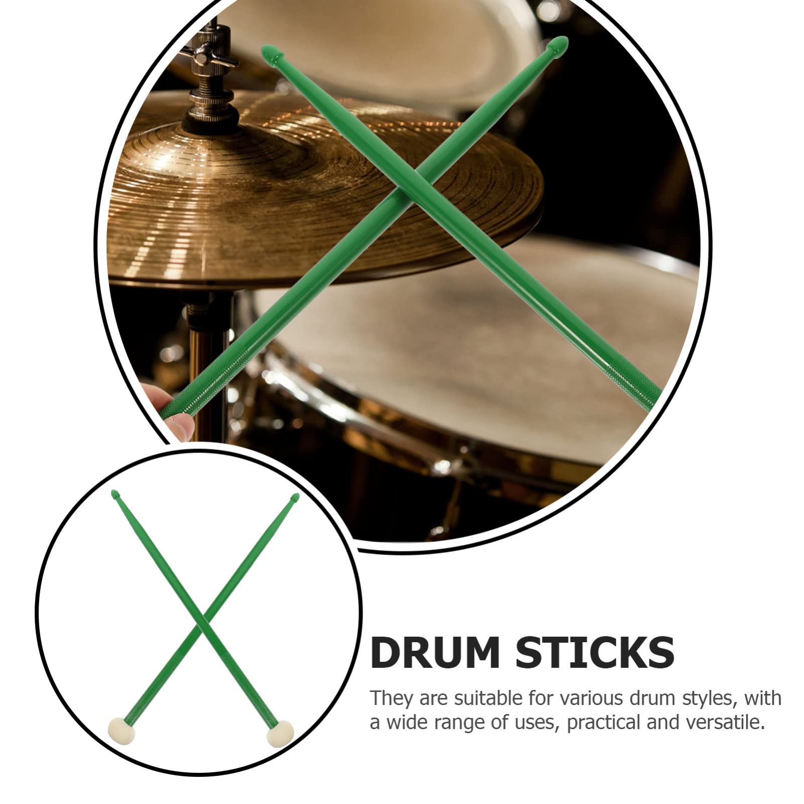 ABOOFAN 2pares Baquetas De Percusión Dobles De Coloridas Para Batería Accesorios Musicales Duraderos Para Instrumentos De Percusión Para Diversos Estilos De Música