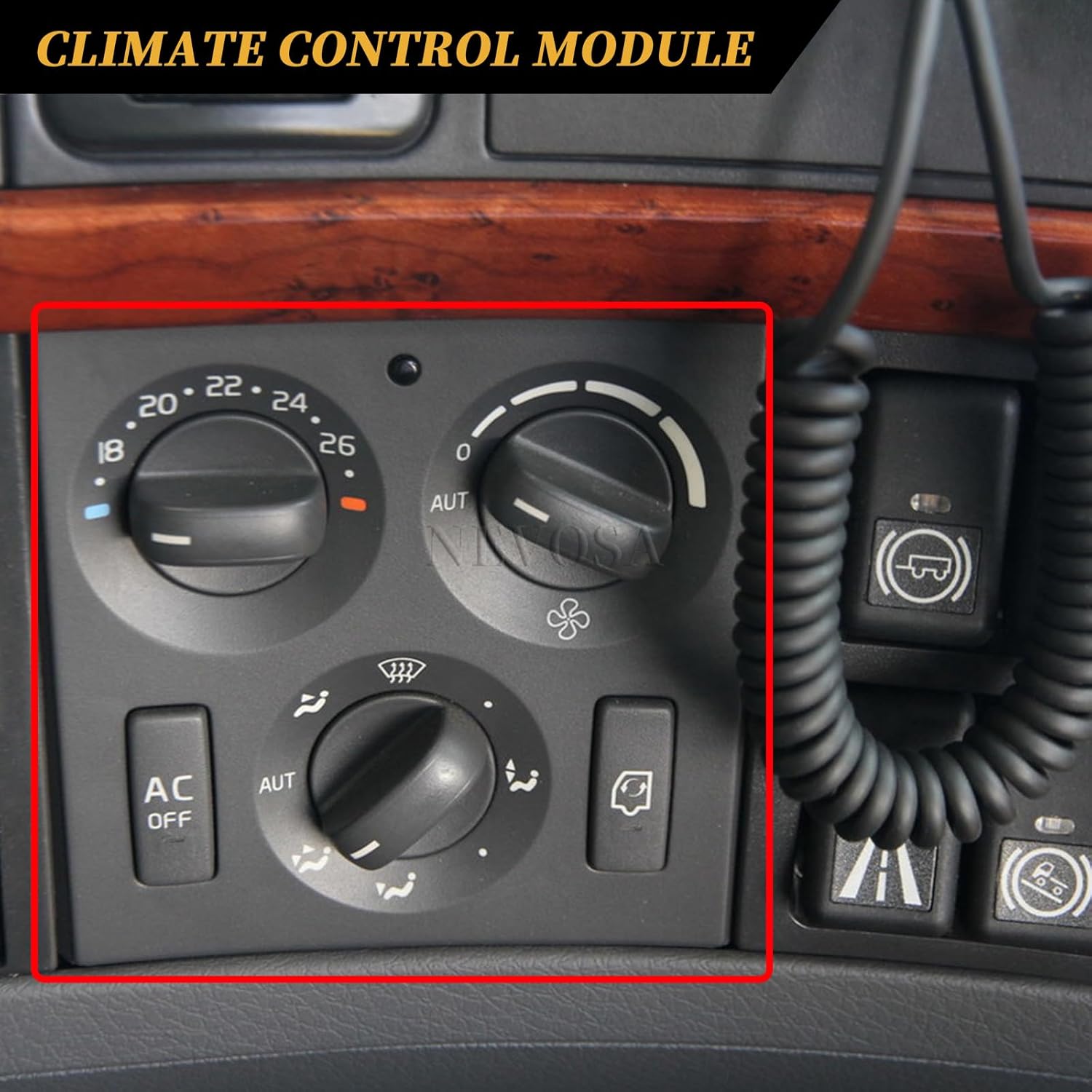 Climate Control Module - A/C Control Panel Module with Sensor 12V Air Conditioning Heater Control Switch Temperature Control Panel for Volvo Truck FH 7 Pins + 16 Pins Replacement OEM 21318121 20508582