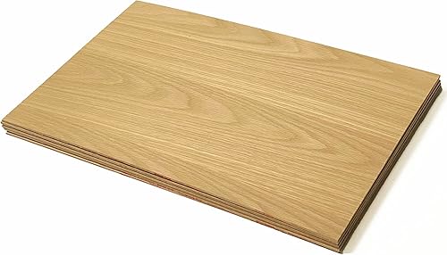 6 hojas de roble blanco  18 de pulgada, 12 x 19 pulgadas, premium de dos caras con núcleo de MDF, listo para Glowforge, sin terminar