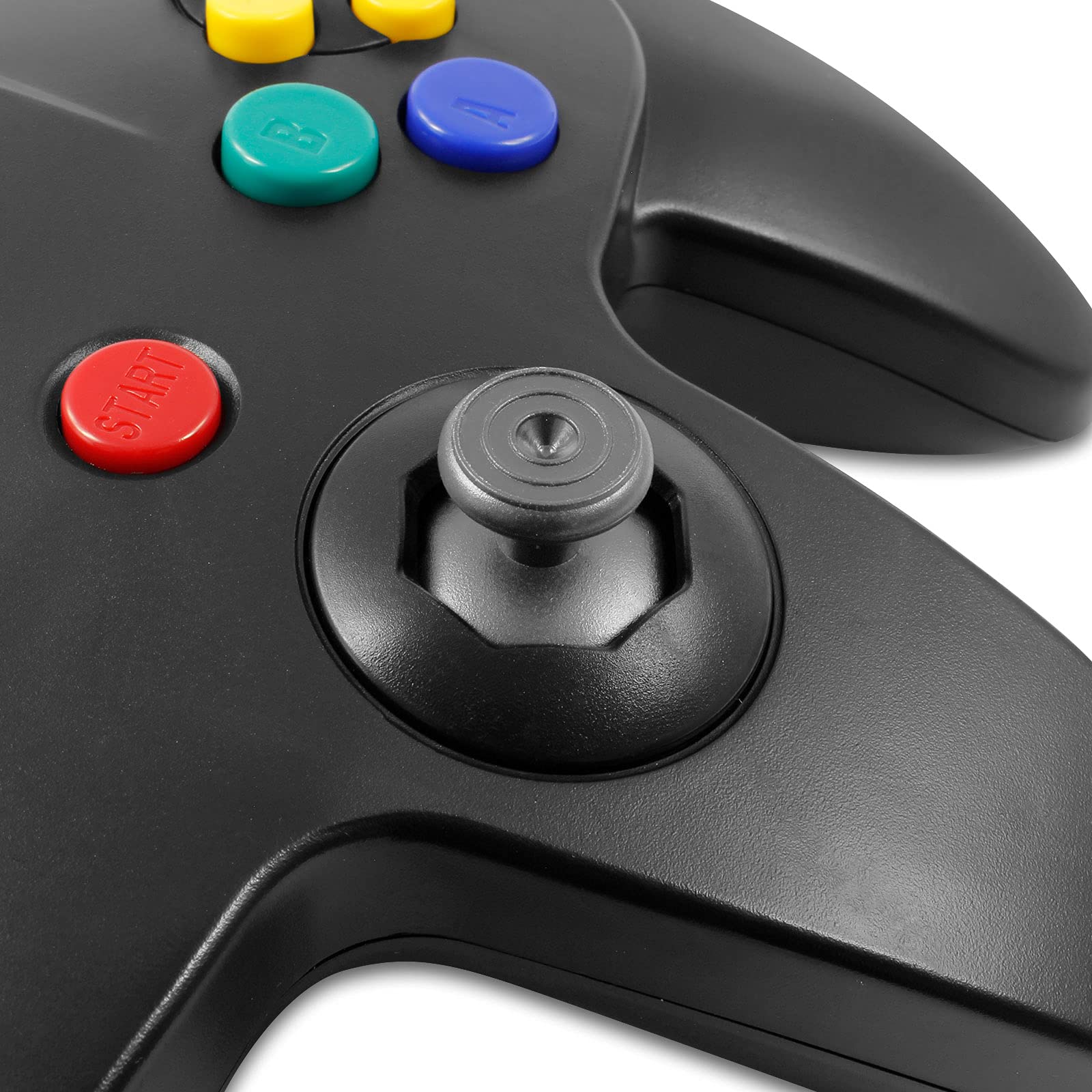 Eaxus® Controller adatto a N64 - Gamepad compatibile con la console Nintendo 64, Nero