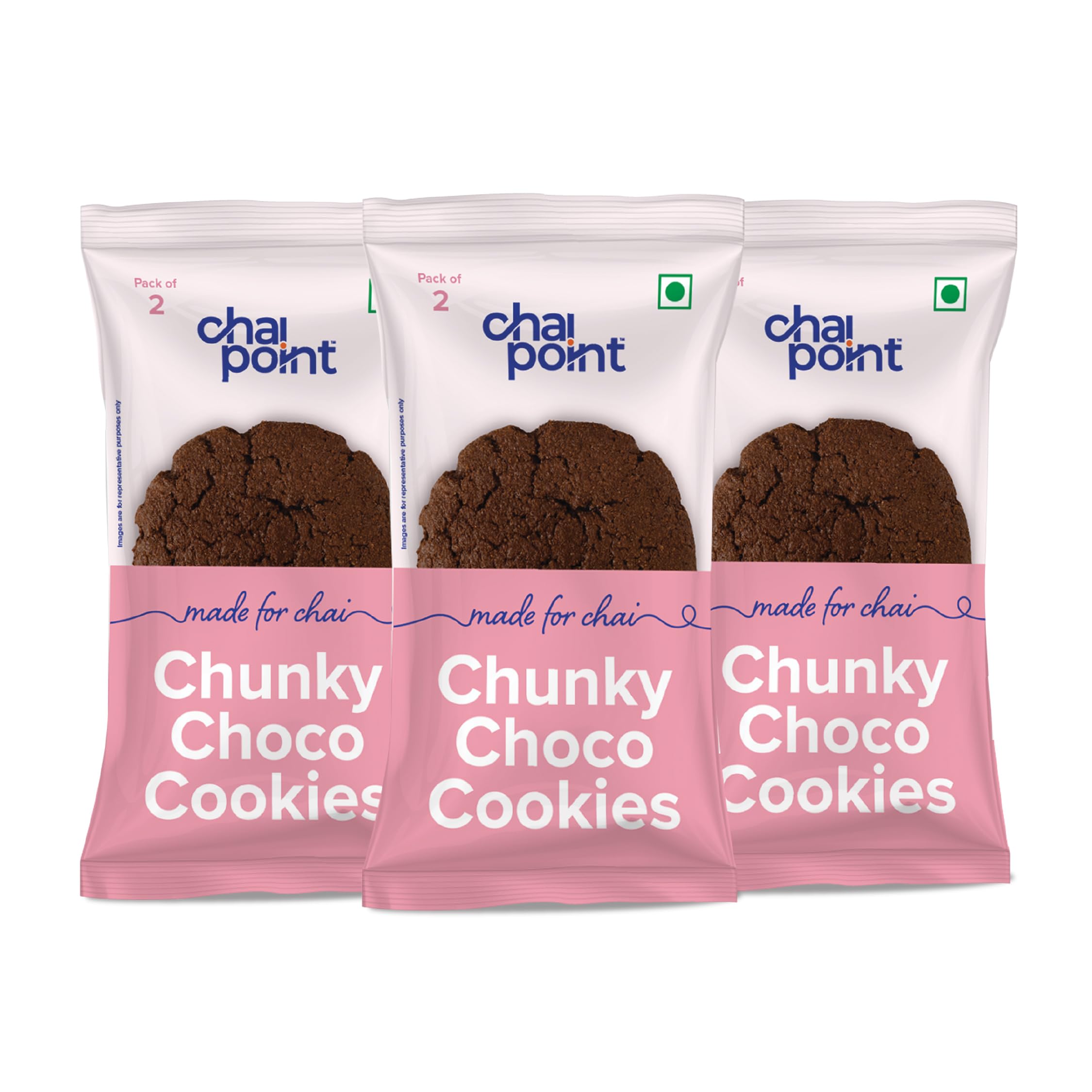 Chunky Choco Cookies | Crunchy Chocolate Chunk Cookies | Indulgent Tea-Time Snack | Guilt-Free Chocolate Treat | (Pack of 3) 35g