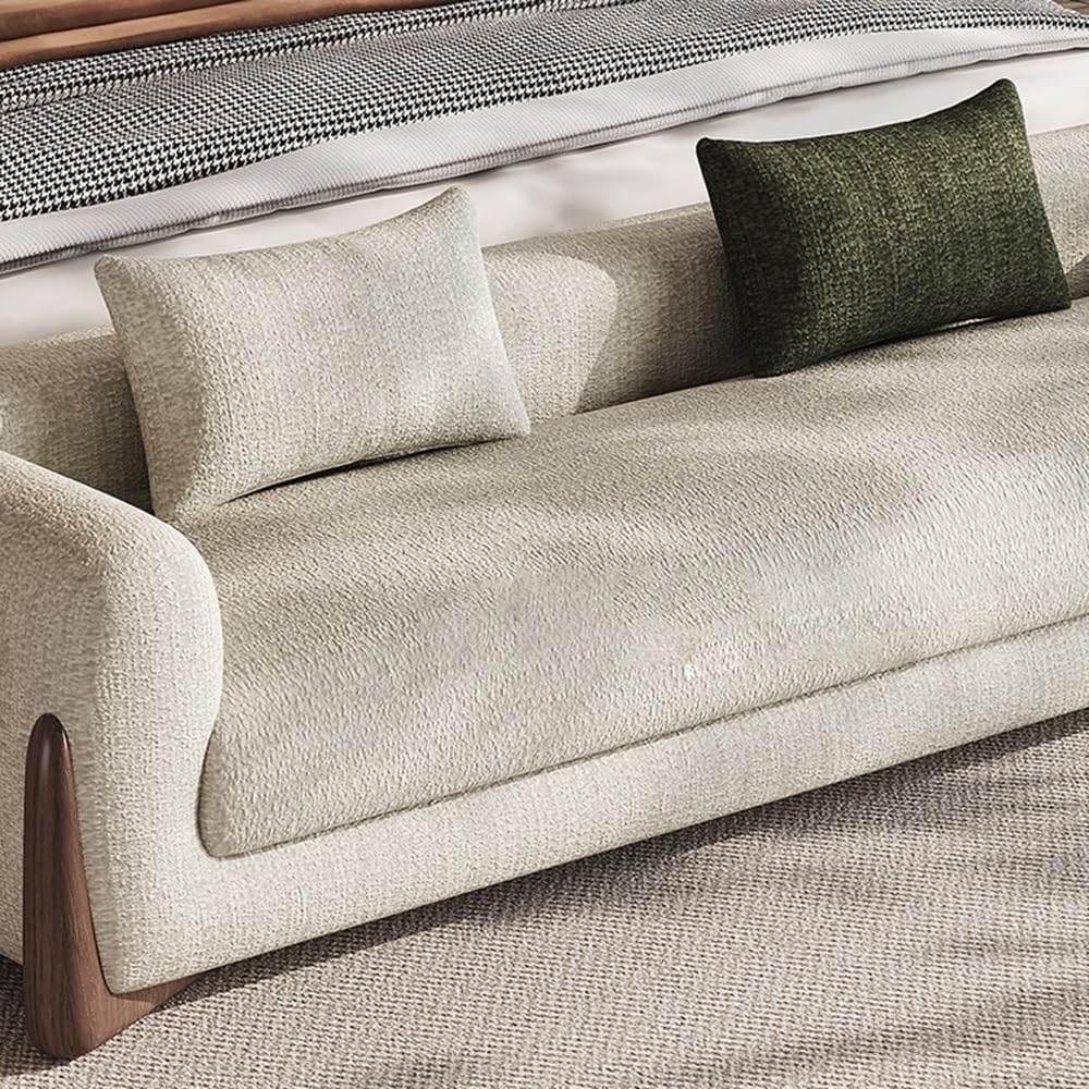 Ławka do łóżka Stołek na koniec łóżka Sypialnia Designerski stołek nocny Nowoczesny prosty apartament Homestay Prosty rząd Mała sofa(Dark Green,Duży)
