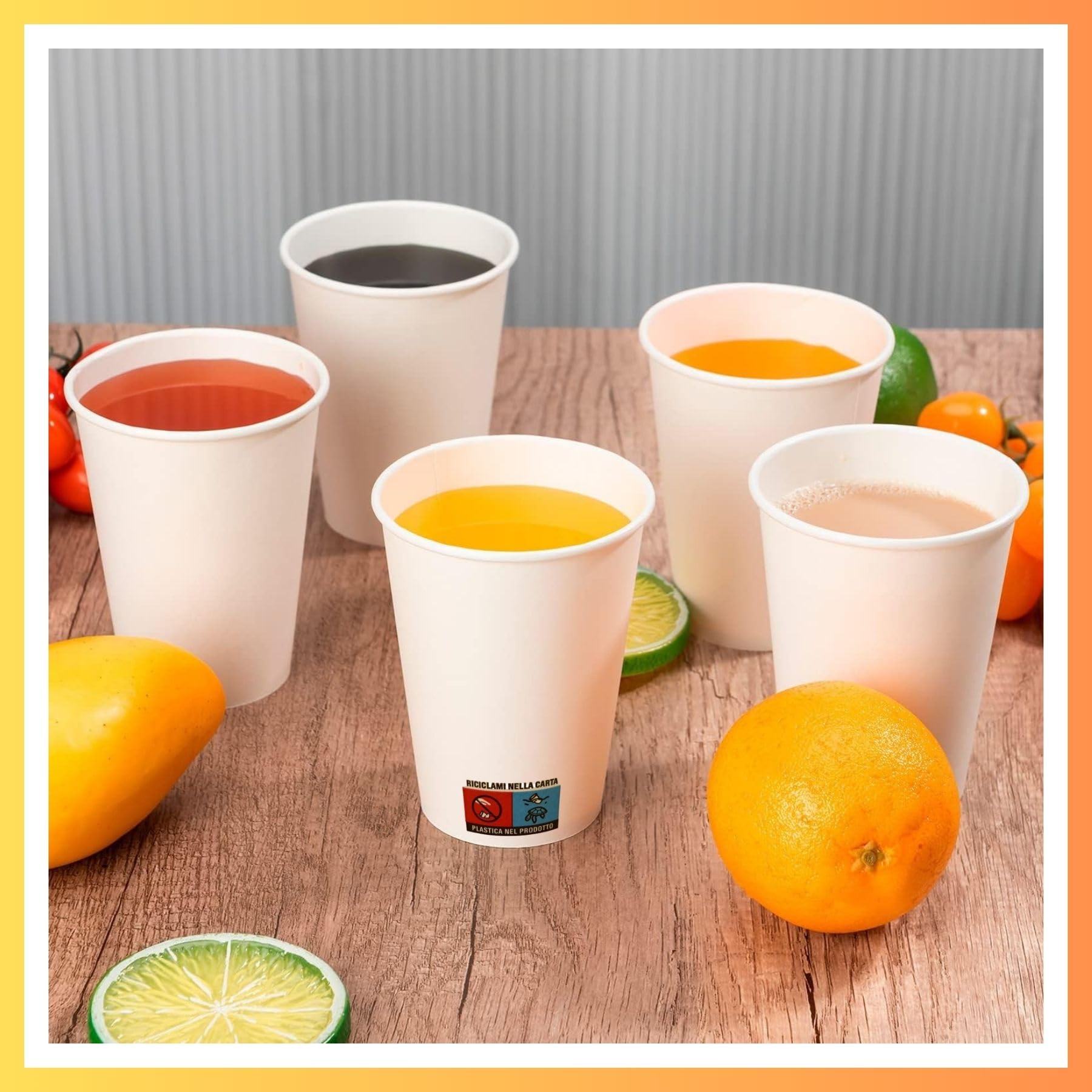 Easy8 100 Bicchieri Carta 200 ml, Bicchieri Usa e Getta, per Caffè, Acqua, Bevande Calde Fredde, Biodegradabili, Monouso, Grandi, Ecologici, Sostenibili