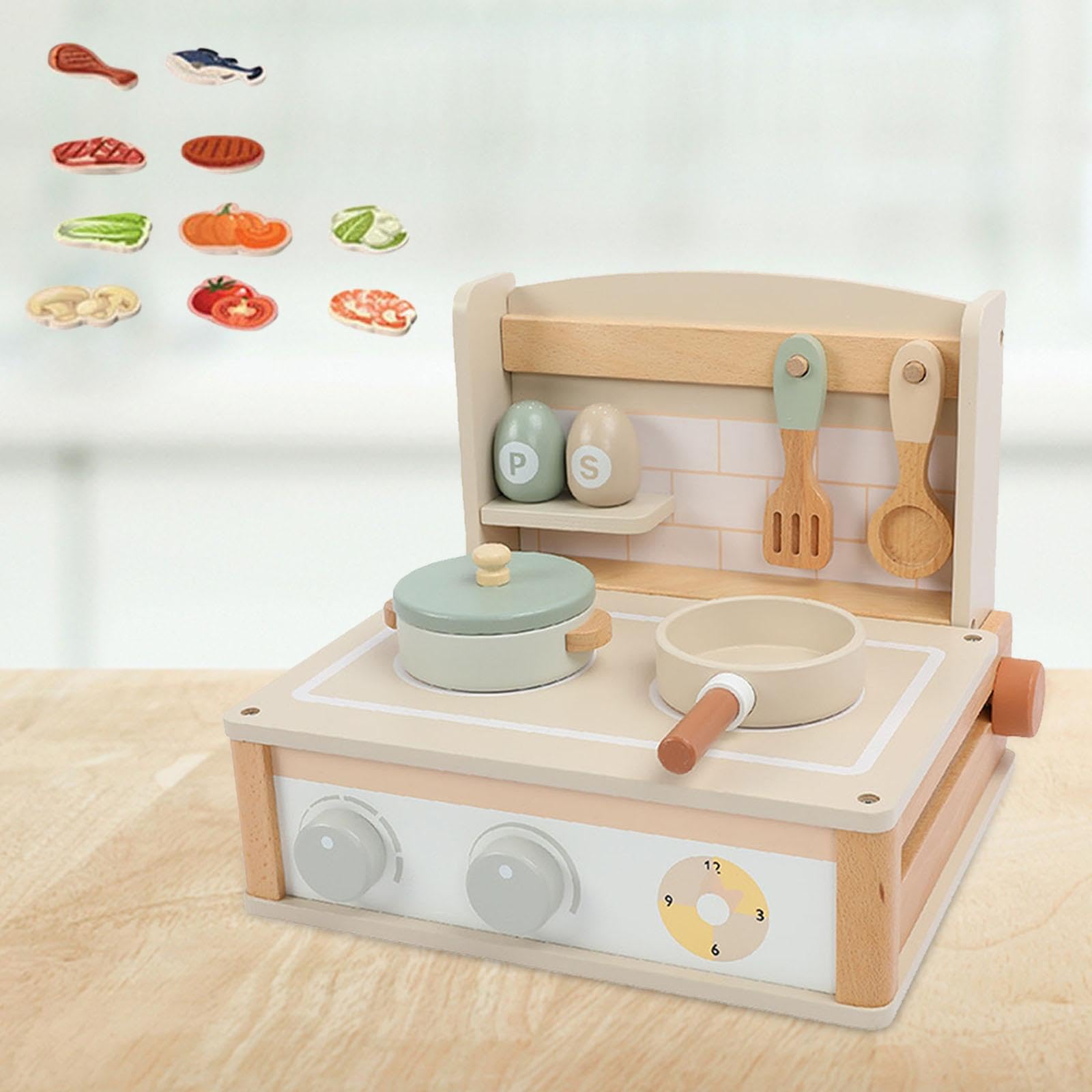 Juego de Cocina de Madera Y Accesorios de Utensilios de Cocina para Niños en
