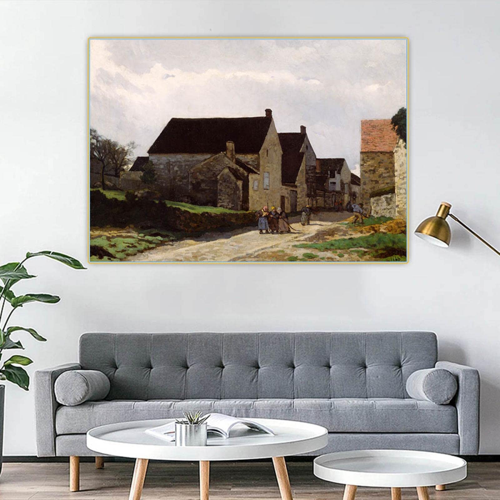 Amazon｜アルフレッドシスレーキャンバス油絵レプリカ絵アート背景壁の