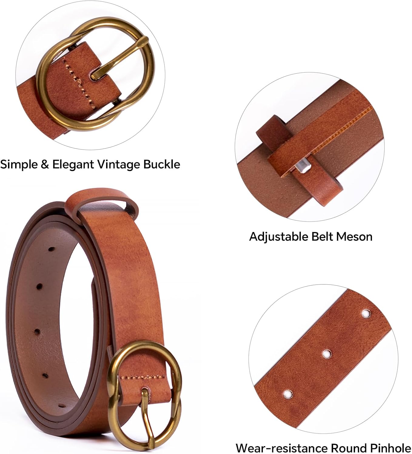 Womens Belt Casual Fashion Leopard Ladies Waist Belt brown Adjustable Black Skinny Belts for Jeans Pants Dress - Image 3