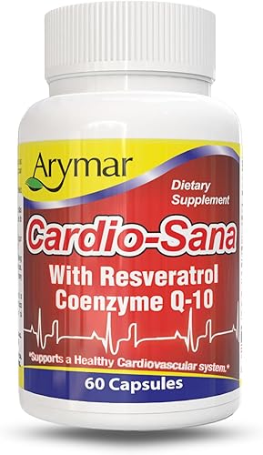 Arymar Suplemento Cardio-Sana, Co-Enzima Q-10 100 mg, Resveratrol 300 mg, 60 Cápsulas