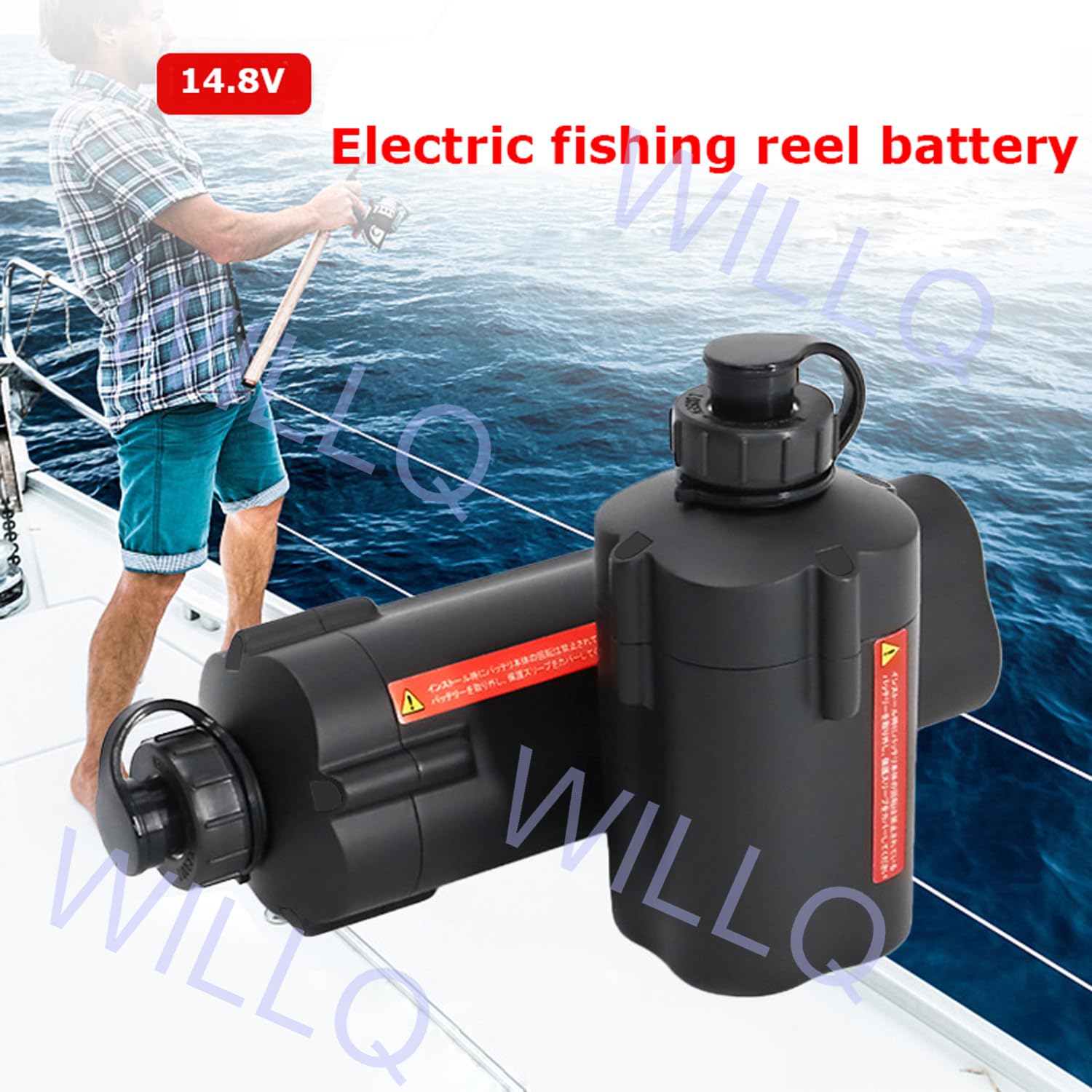 14,8V 10000mAh 7000mAh 5000mAh 3500mAh Carrete eléctrico Pesca en mar Toma la batería de Litio de Las Ruedas Recargable con Cargador + Cables Connect Lines + Bolsa