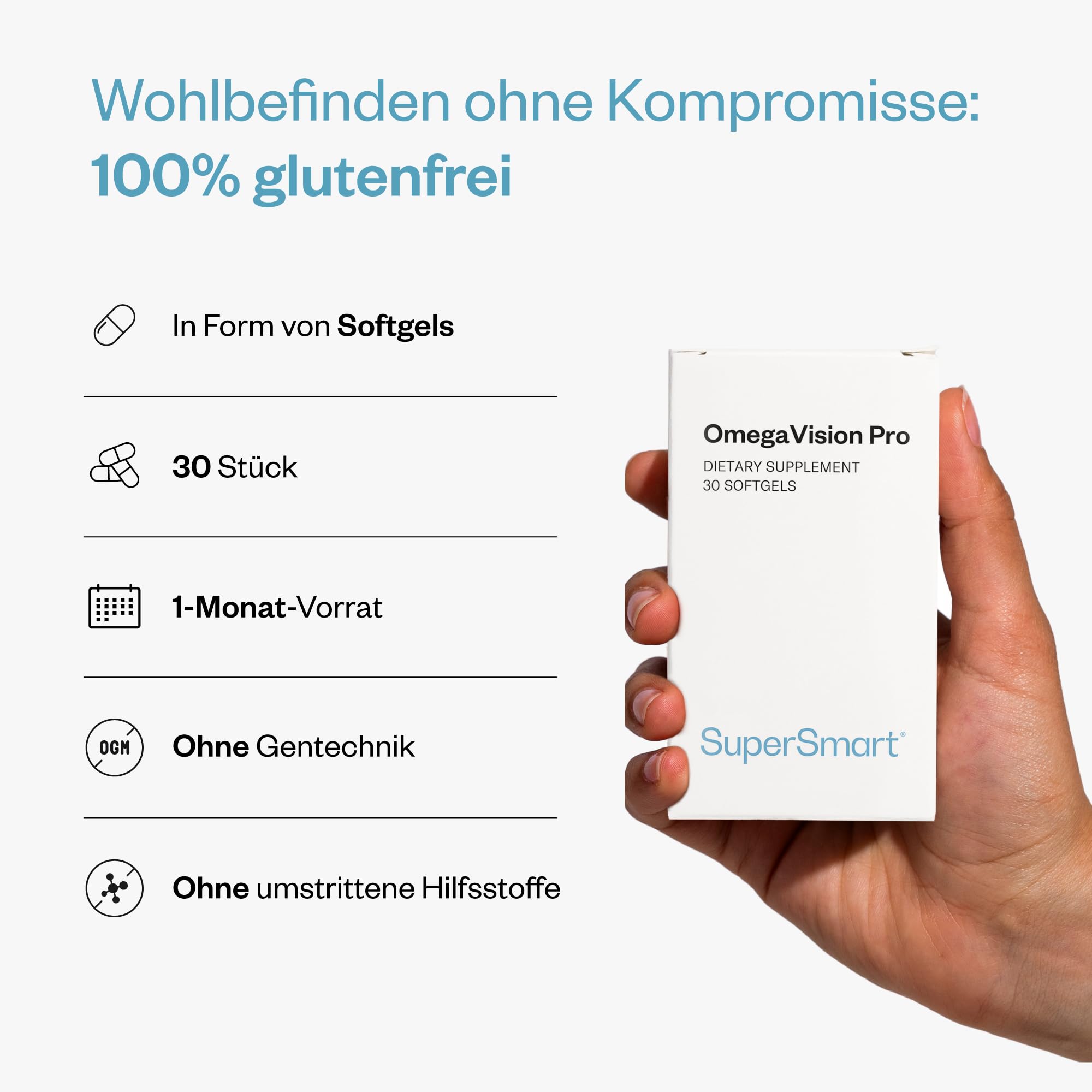 OmegaVision Pro - Omega-3, Lutein, Zeaxanthin, Vitamine - SuperSmart