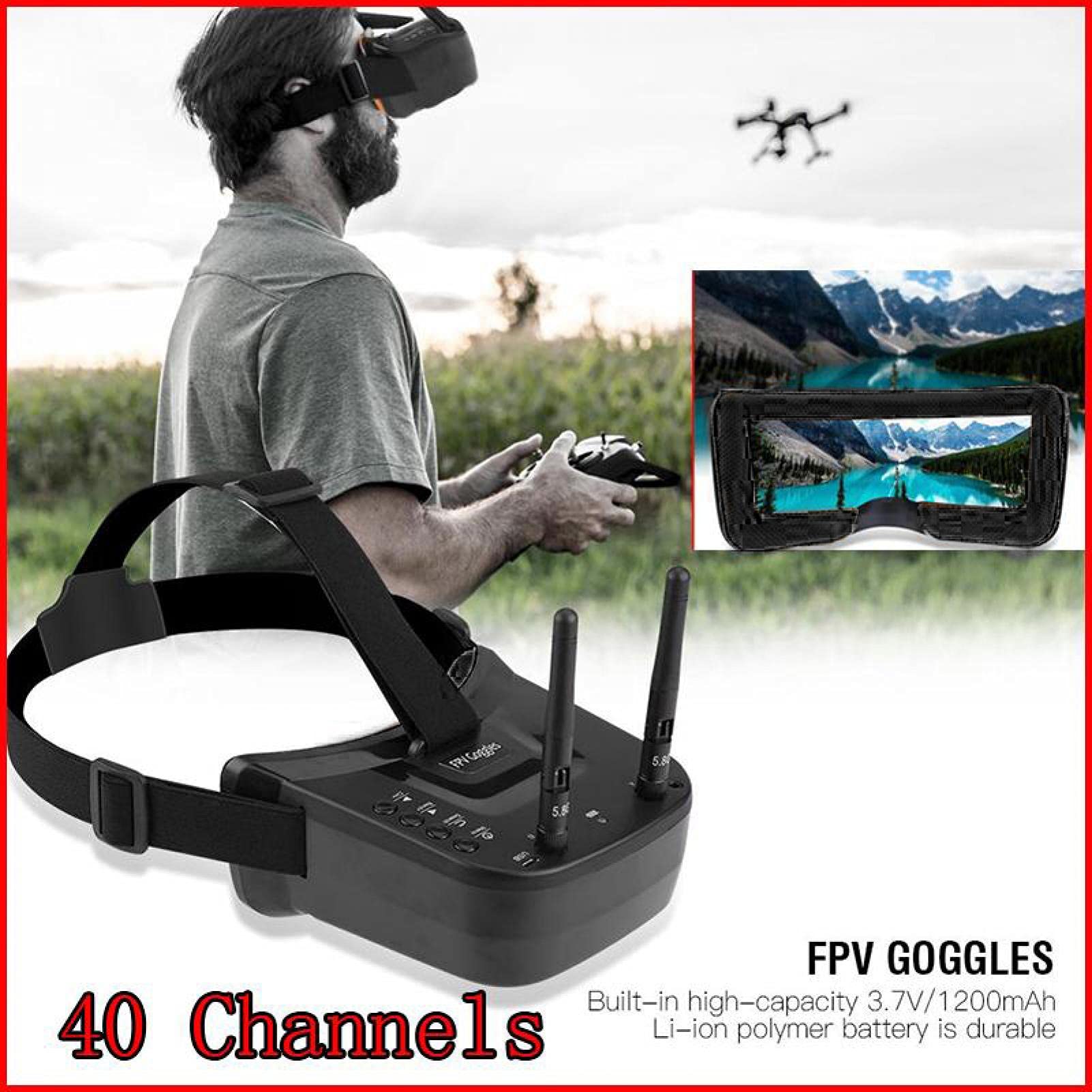 Amazon.co.jp: Clasken PV Drone Goggles, 40 Channel 3 Inch