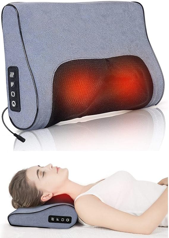 Boriwat Neck Massager Pillow with Heat, Shiatsu Kneading Back Massage