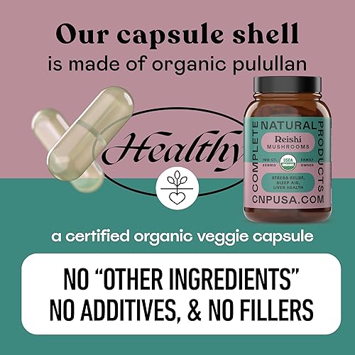 Miniatura 7 de Complete Natural Products Cápsulas orgánicas de hongos Reishi, veganas, sin OMG, sin gluten
