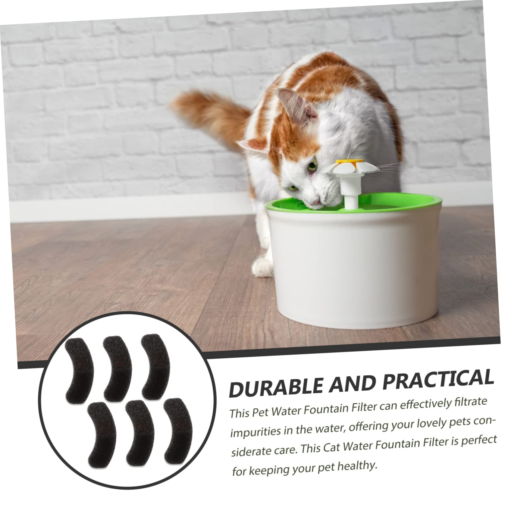 DOITOOL 30piezas Filtros para Bebedero De Mascotas Gomas De Filtración para Fuente De Agua De Perros y Gatos Filtración Eficaz y Prevención De Obstrucciones Material