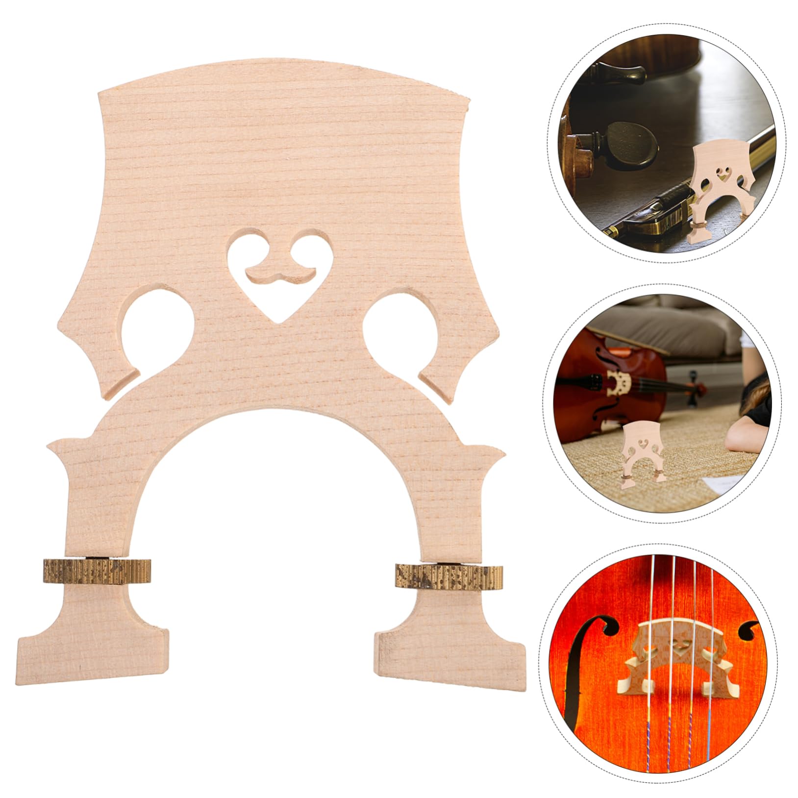 BESTonZON Chevalet de Violoncelle Réglable en Bois D'érable 3/4 Options de Pont Haut et Bas, Conçu pour Performance et Écoles