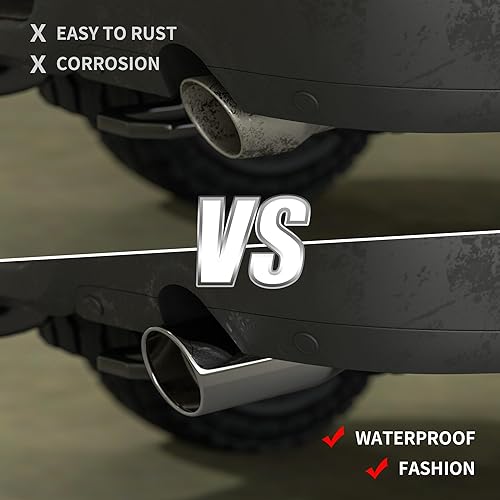 Miniatura 7 de Richeer Punta de escape de 4 a 5 pulgadas, entrada de 4 pulgadas, salida de 5 pulgadas, longitud total de 12 pulgadas, punta de escape de acero