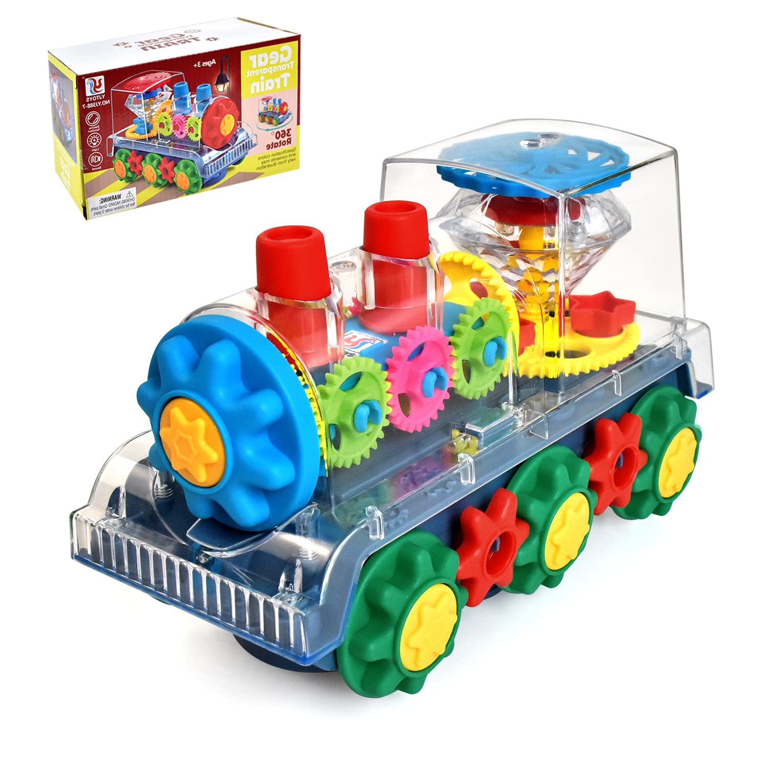 Tuko Transparent Train Gear Toys for 3+ Years Boy and Girl Gift (JY388-7), Medium