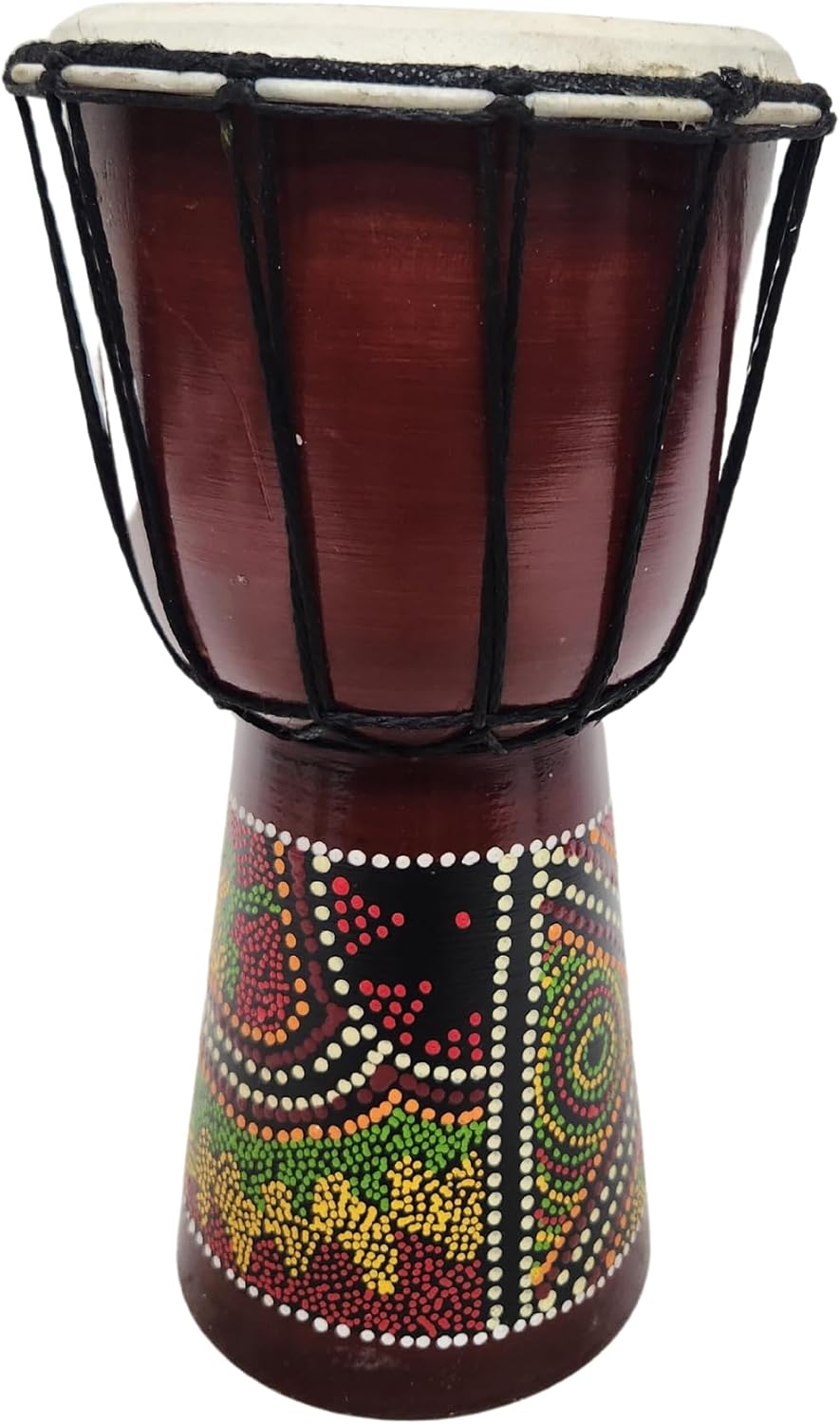 DJEMBE DRUM BONGO CONGO 12" TALL HAND CARVED AFRICAN ABORIGINAL WOOD HAND PAINTED IMPORTER DIRECT TO YOU BEST PRICE FOR THE QUALITY