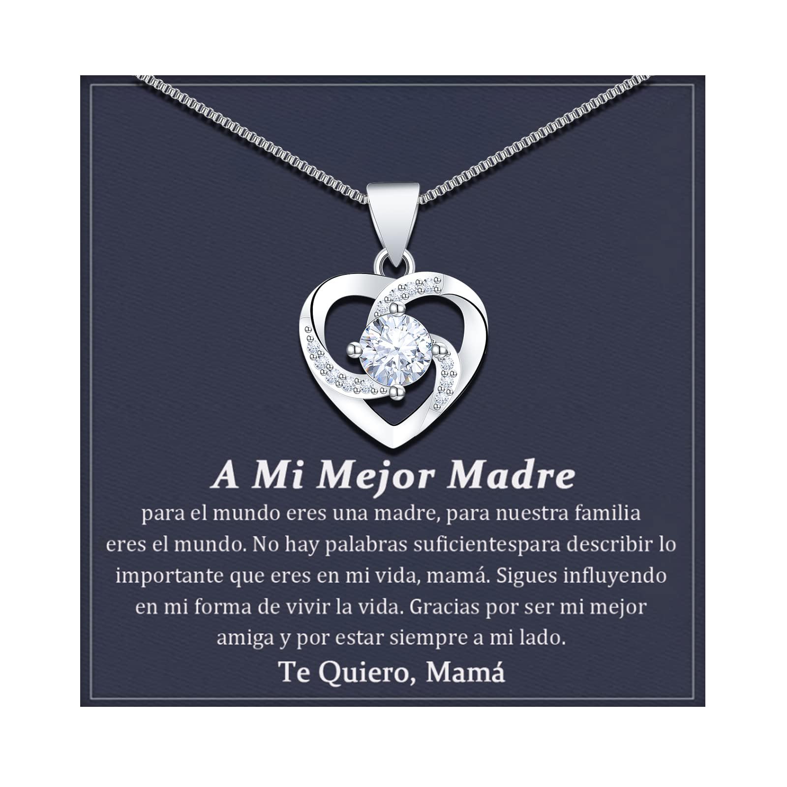 BOCHOI Collar Mamá, Regalo Día de la Madre Cumpleaños Collana d'amore Plata