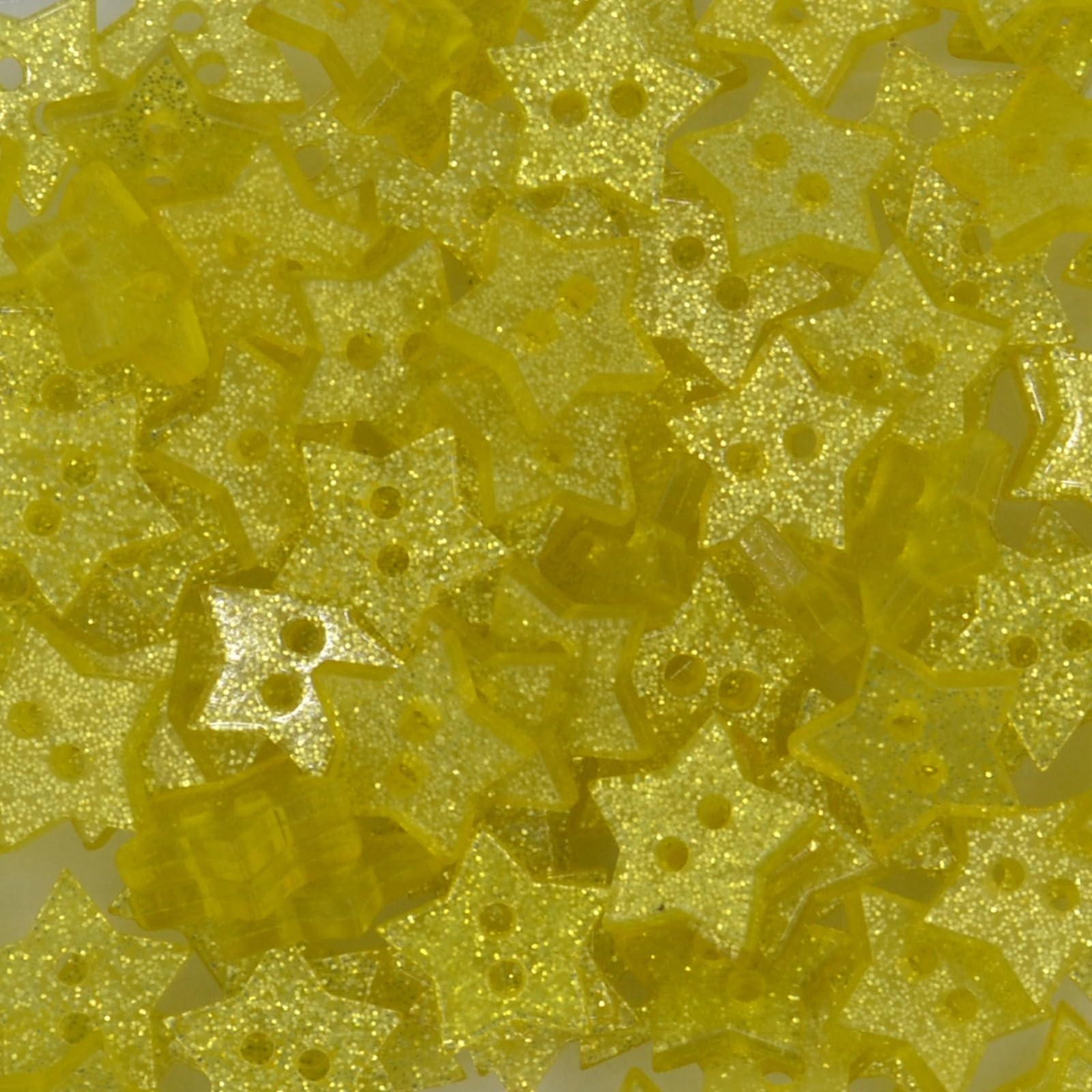 celloexpress 14mm Glitter Star Buttons - Ideal for Sewing/Knitting/Clothes & Scrapbooking (Yellow, Pack of 50)