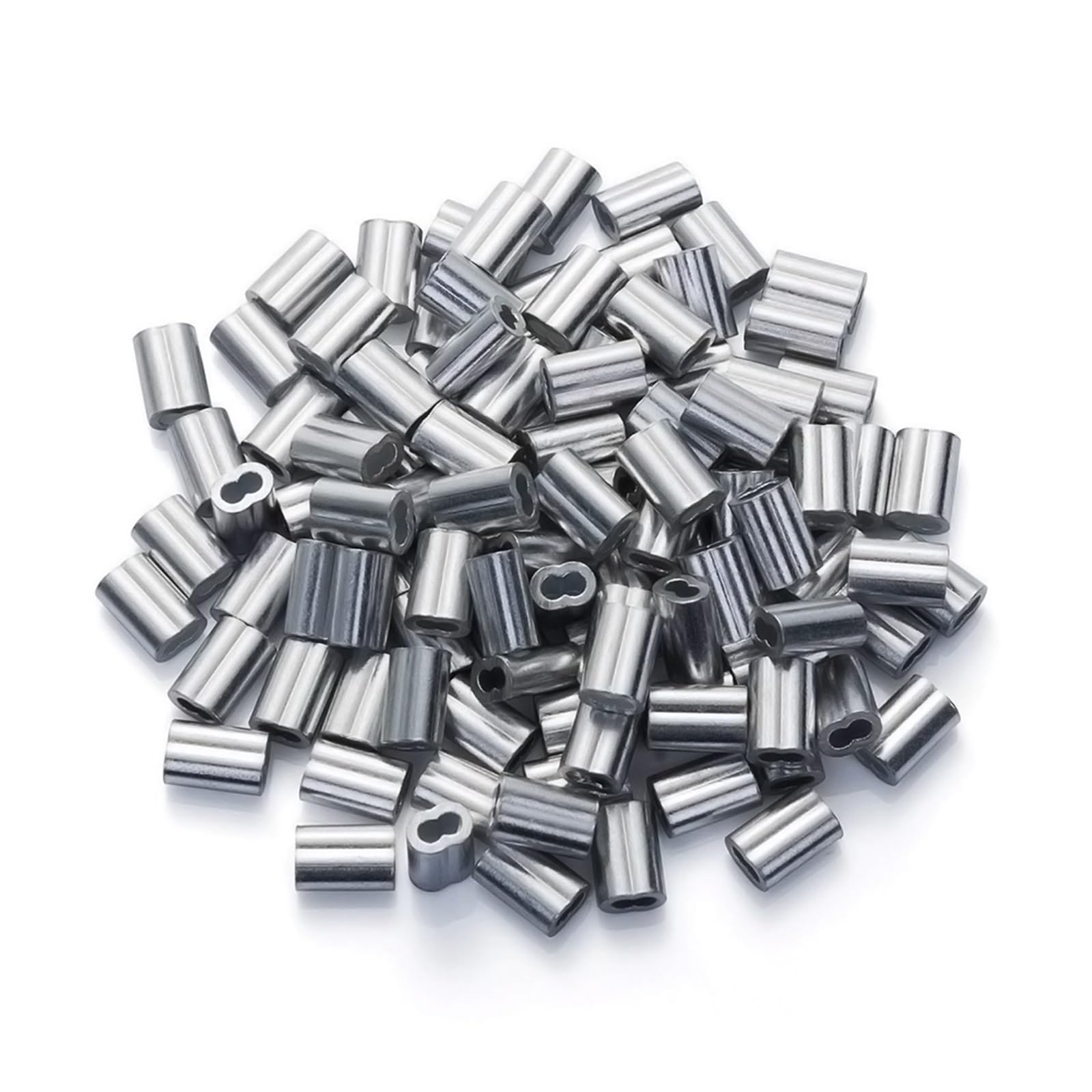 Manicotto crimp trefolo 20-100 Morsetti for manicotto in alluminio a forma di 8 con anello a crimpare for cavo a doppio foro for accessori fissi 1/1,2/1,5/2/3/4/5/6mm(M4X100pcs)