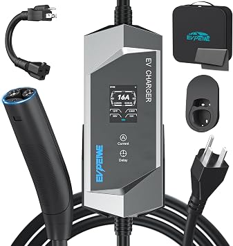 Level 1/2 EV Charger for Tesla, 16A Electric Vehicle Charger for Tesla with NEMA 6-20 Plug & 5-15 Adapter, 25ft Home Portable NACS Wall Charger Compatible with Model 3/Y/X/S/Cybertruck