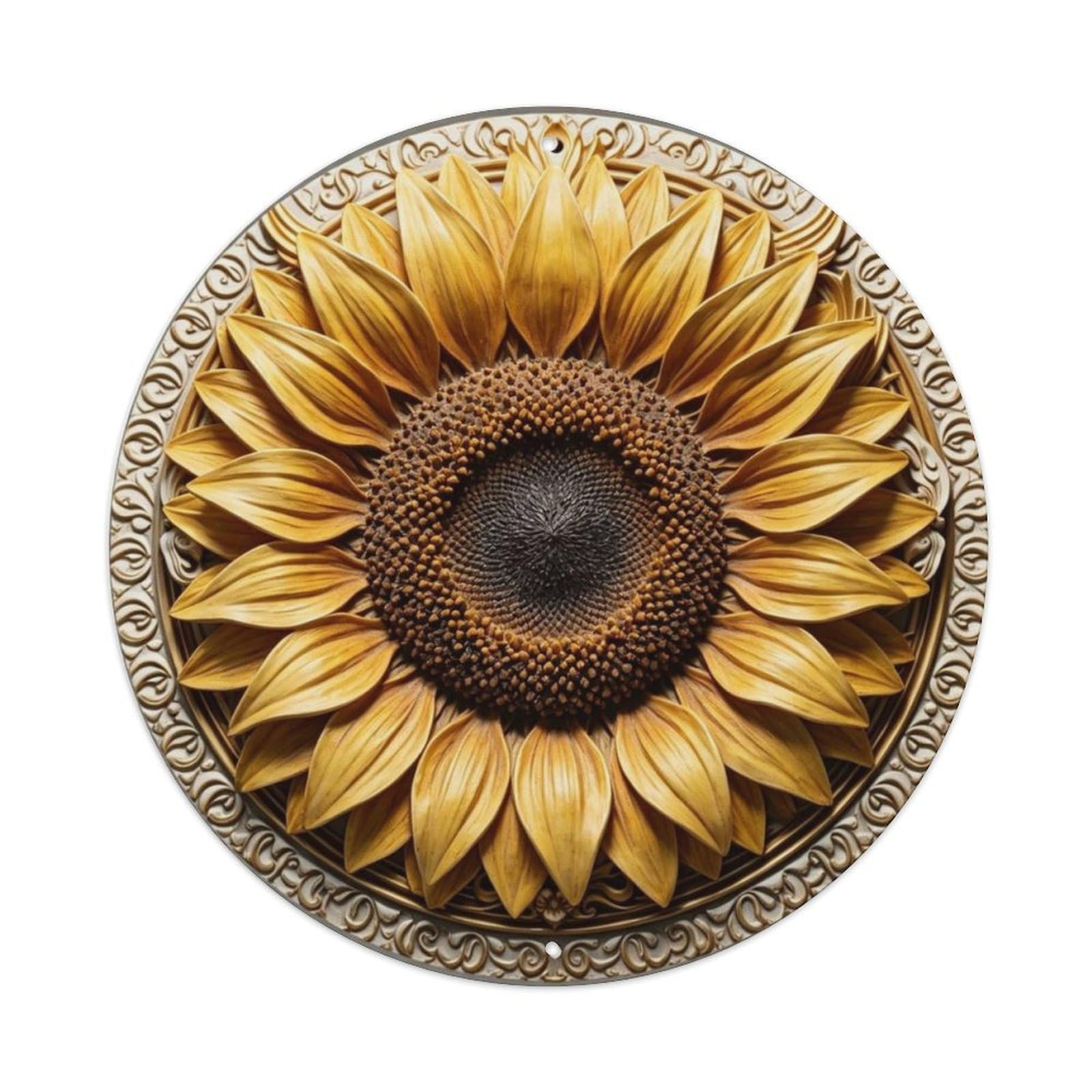 Large Blooming Sunflower 3D Rustic Country Metal Tin Sign Plaque