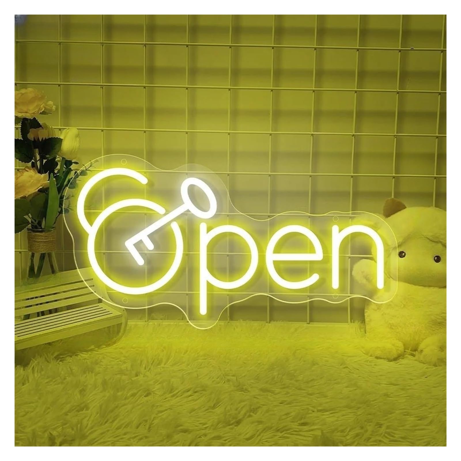LEMST Sign Lamp Open Neon Sign Light USB Busines Signs Advertising Light Shopping Business Store Billboard for Bar Coffee Decor 40cmx20.8cm(A)