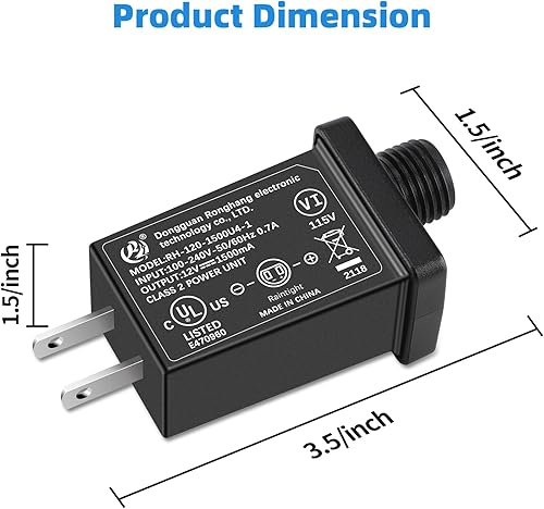 Miniatura 3 de Adaptador inflable de repuesto para patio, transformador de 1.5 A, enchufe de EE. UU. para Halloween, Navidad, Acción de Gracias, fuente de