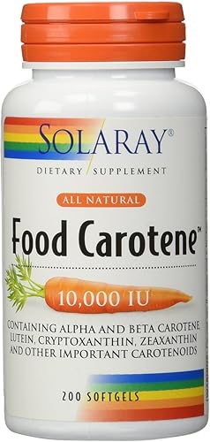 Miniatura 4 de SOLARAY Caroteno alimentario, vitamina A 10000 UI  Piel saludable, ojos, antioxidantes y apoyo inmunológico (100 unidades)  Paquete de 2